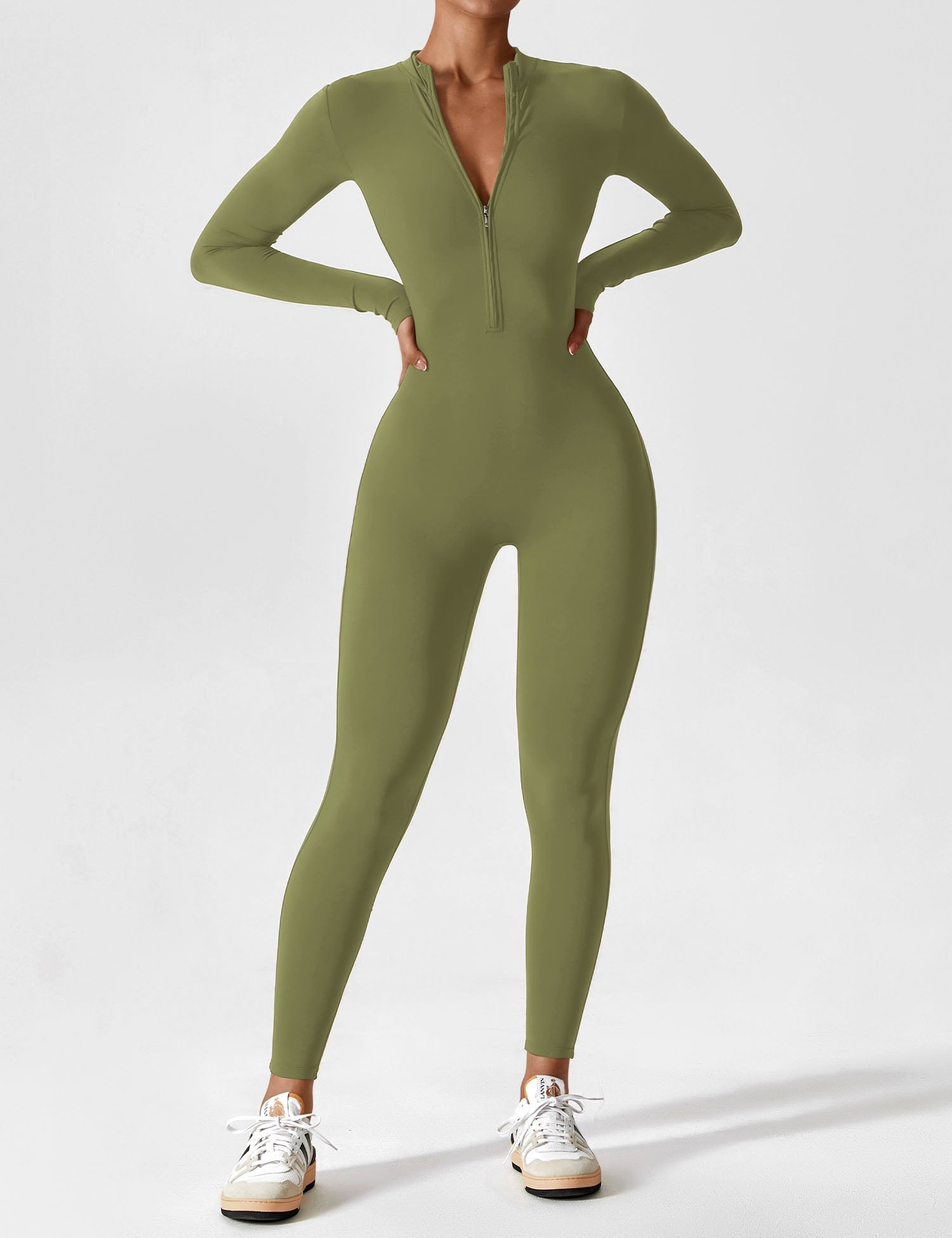YGLEO Long Sleeve | Short Sleeve Zipper Jumpsuit