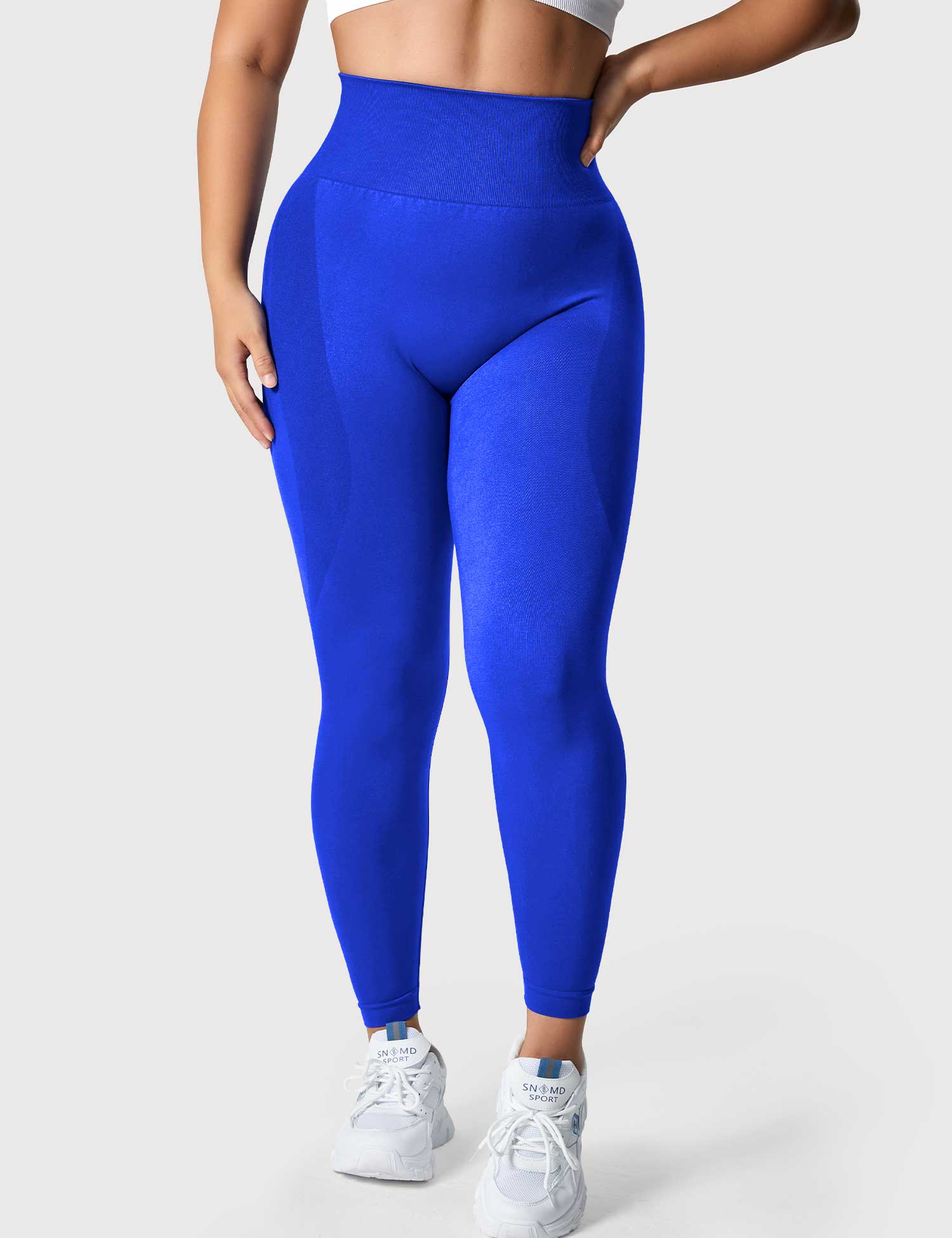 YGLEO Solid Smile Contour Leggings