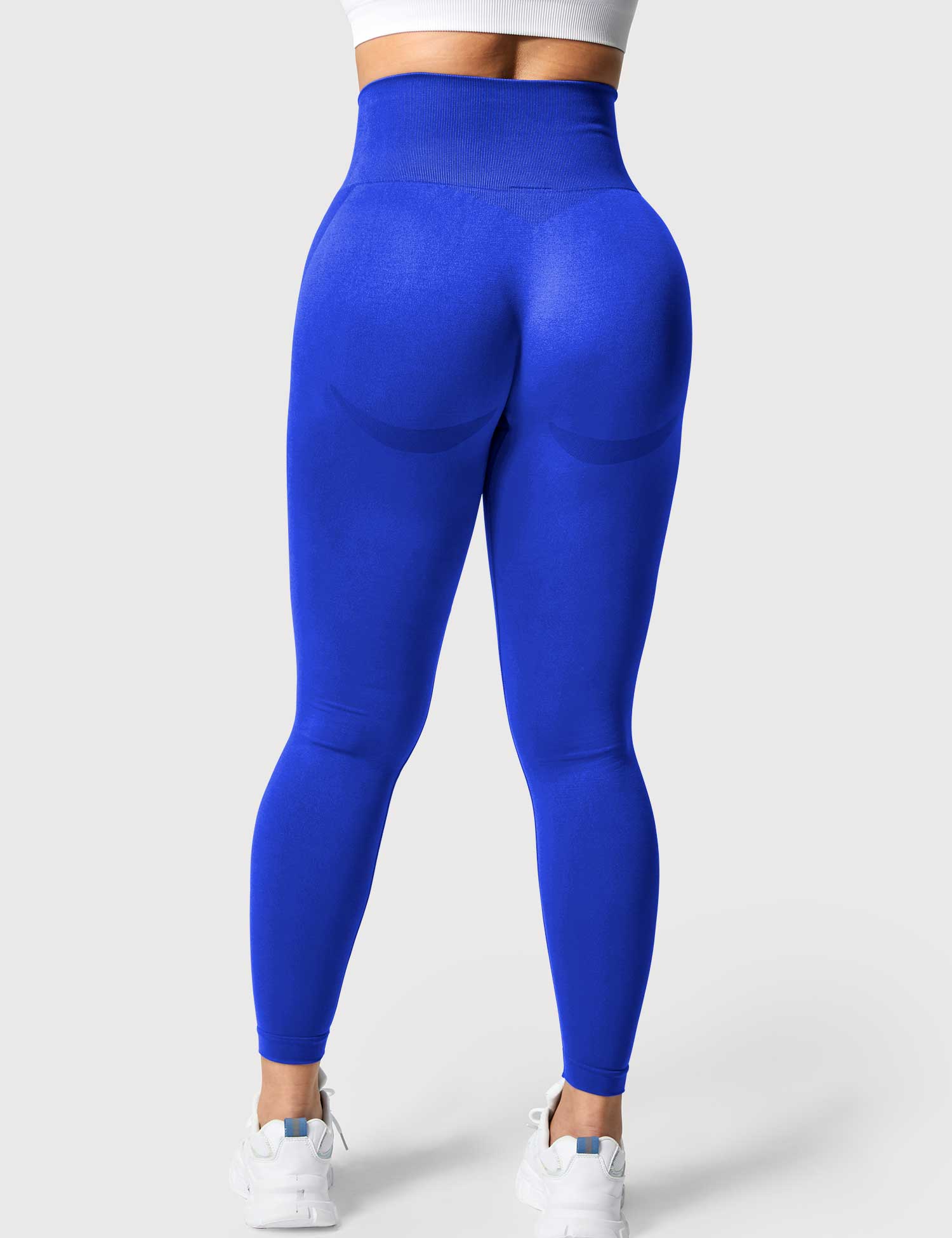YGLEO Solid Smile Contour Leggings