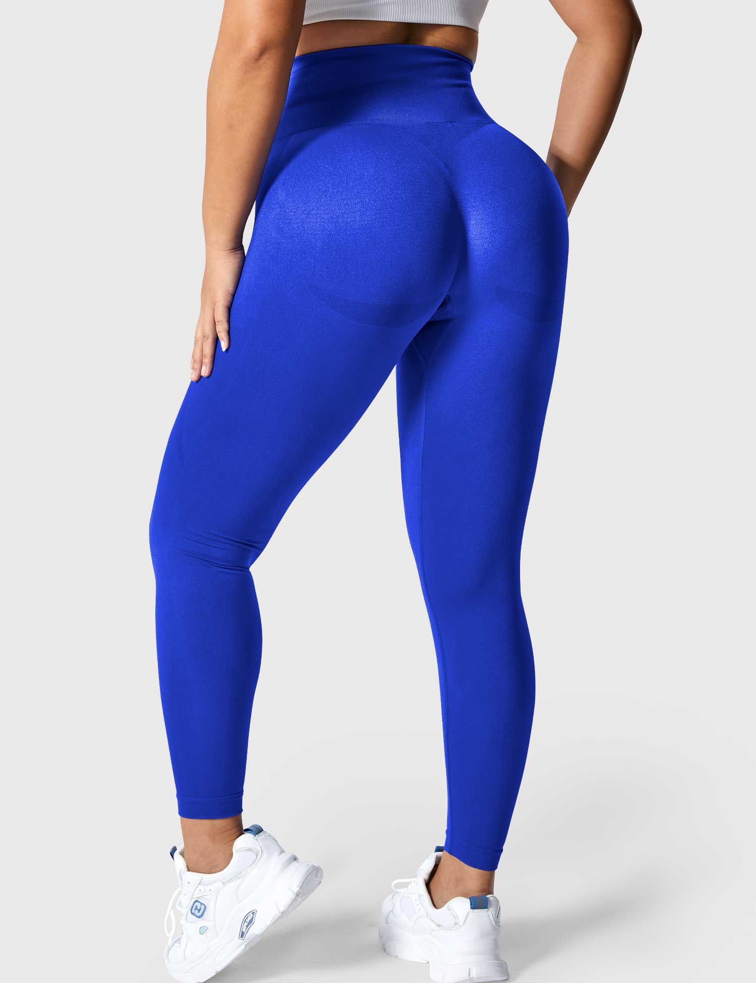 YGLEO Solid Smile Contour Leggings
