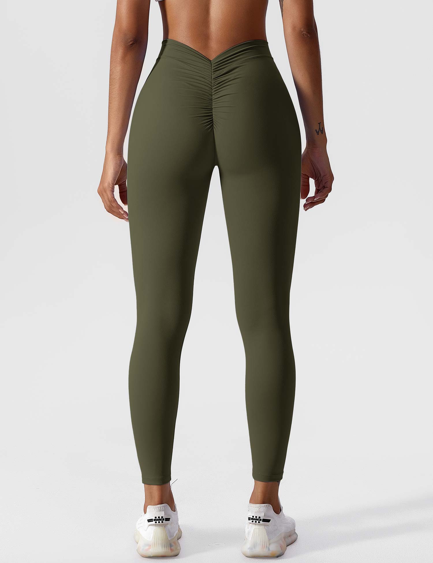 YGLEO V-back Ruched Leggings