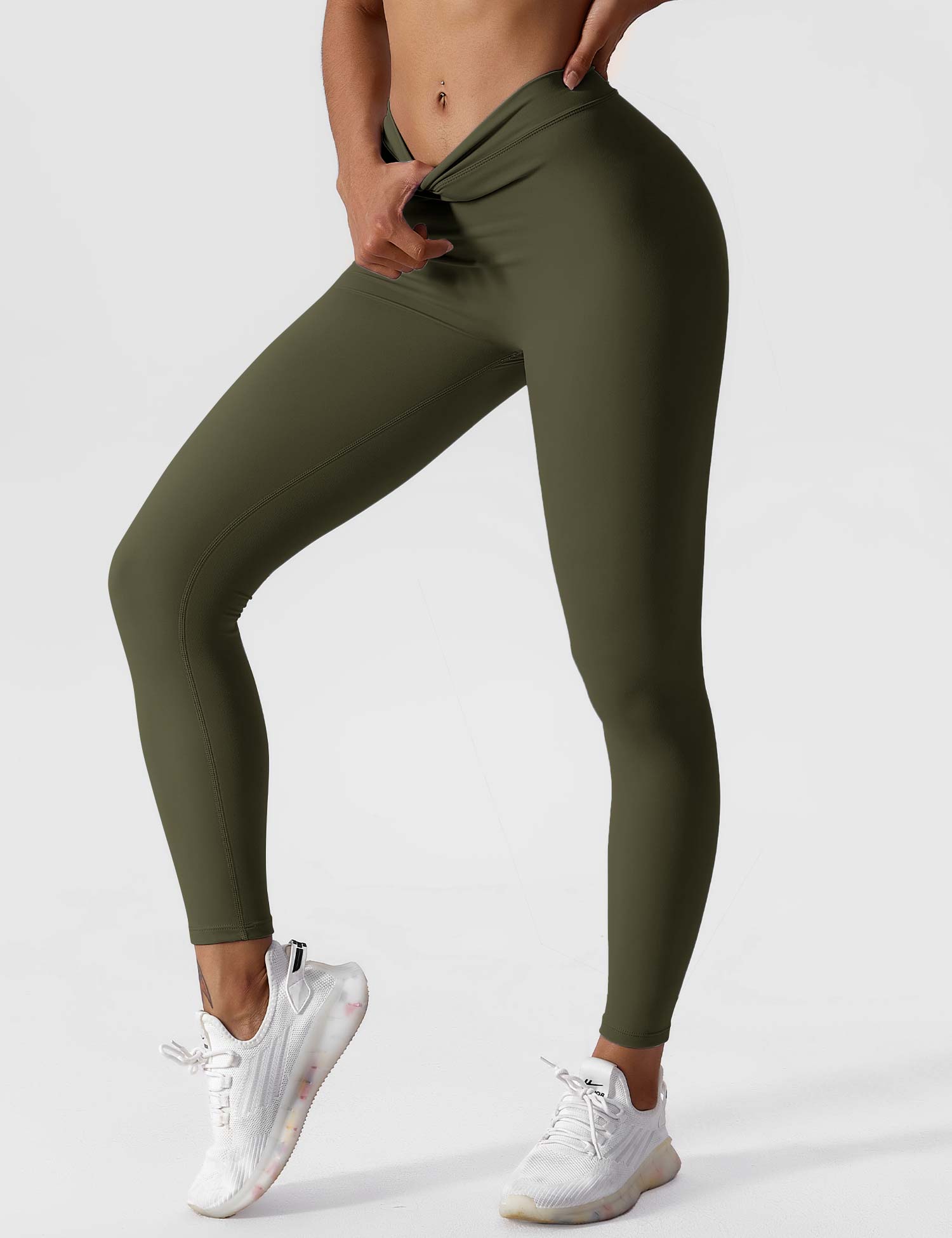 YGLEO V-back Ruched Leggings