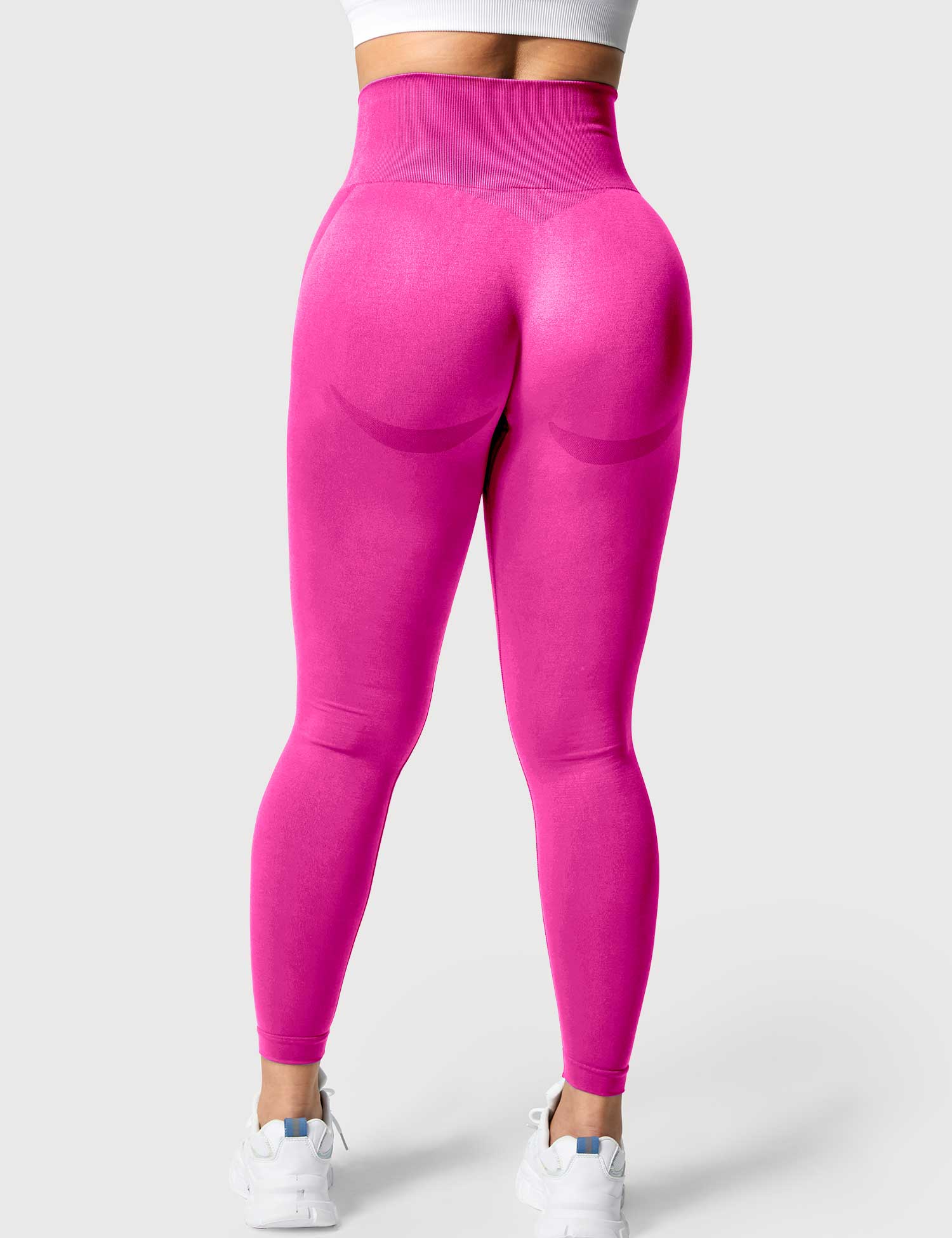 YGLEO Solid Smile Contour Leggings