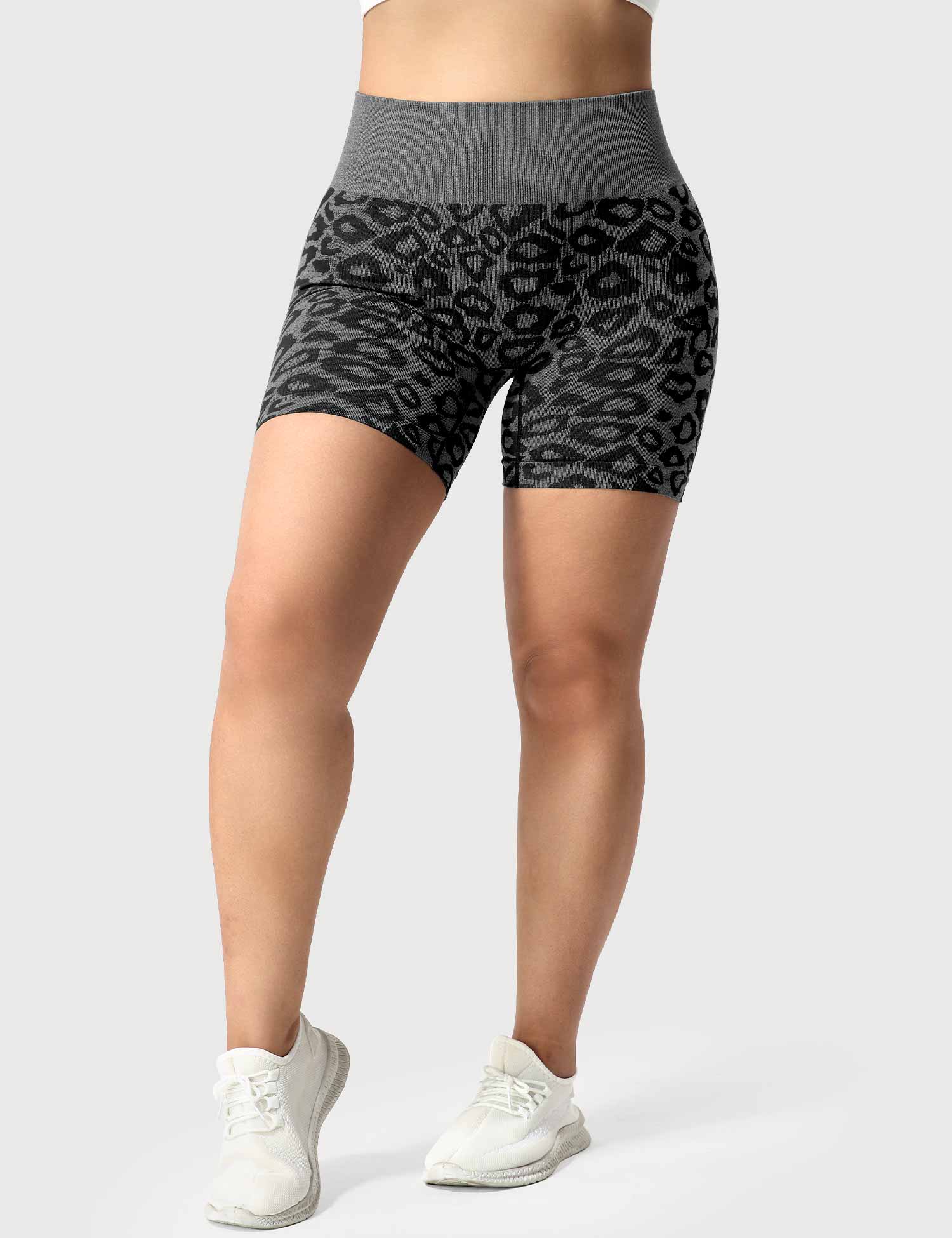 YGLEO Leopard Seamless Shorts