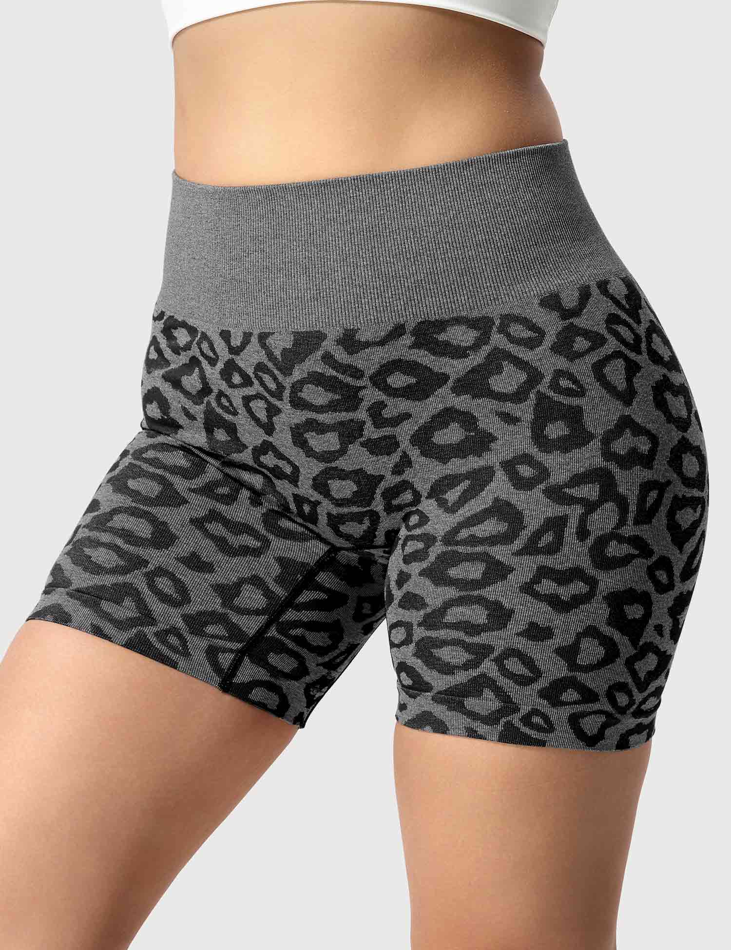 YGLEO Leopard Seamless Shorts