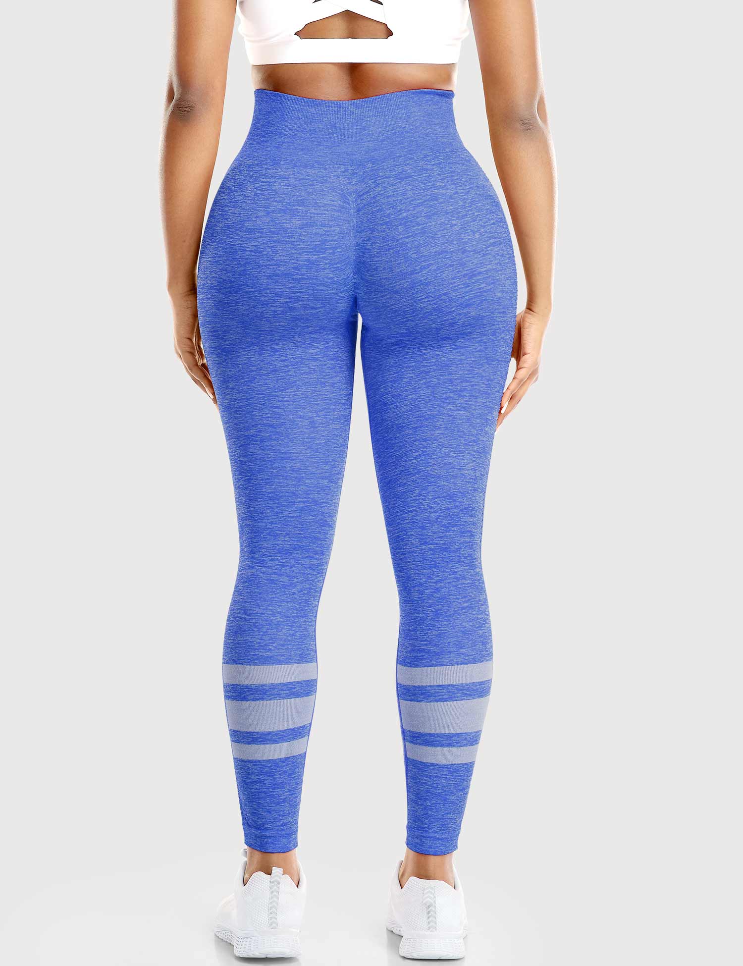 YGLEO Stripe Mesh Leggings