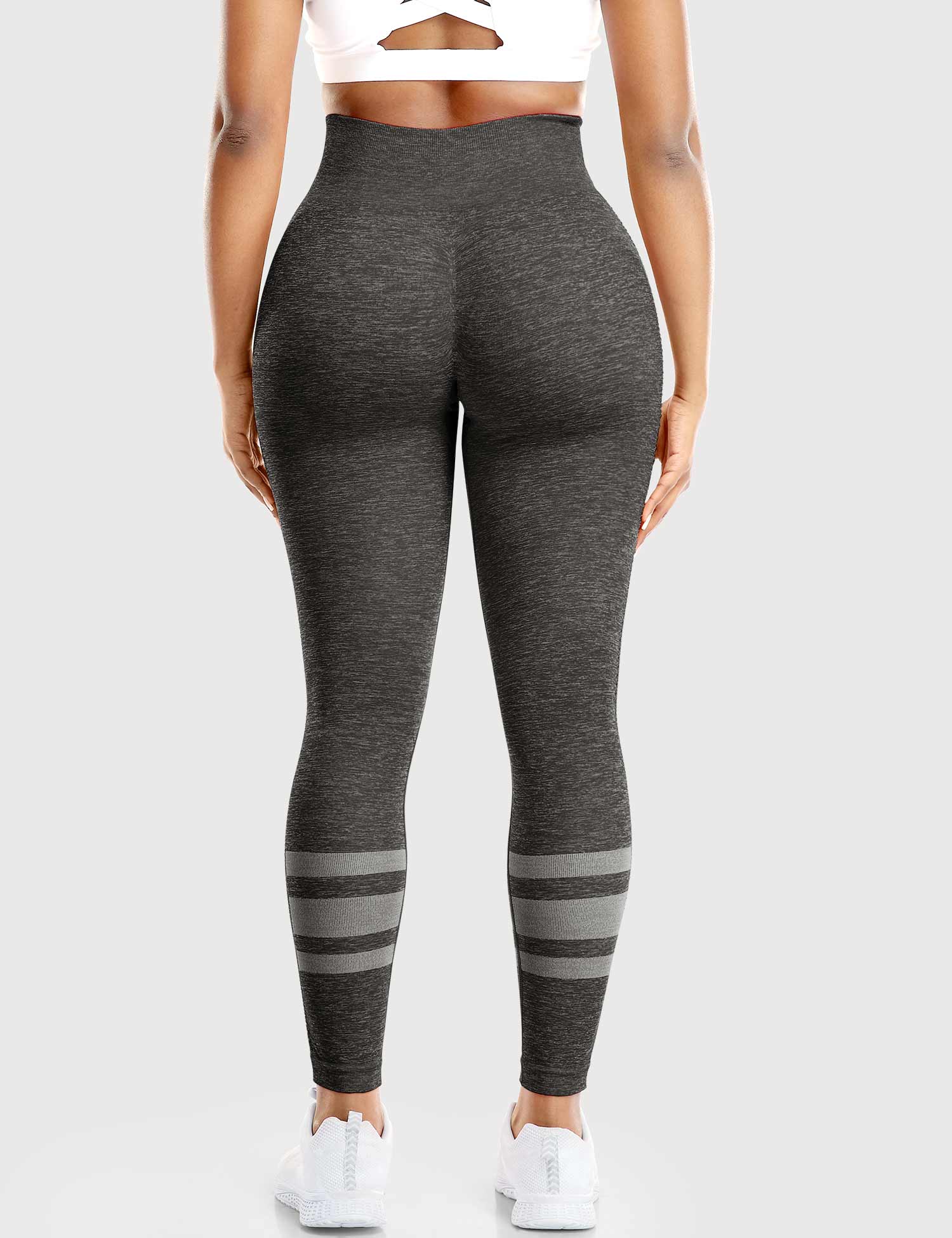 YGLEO Stripe Mesh Leggings