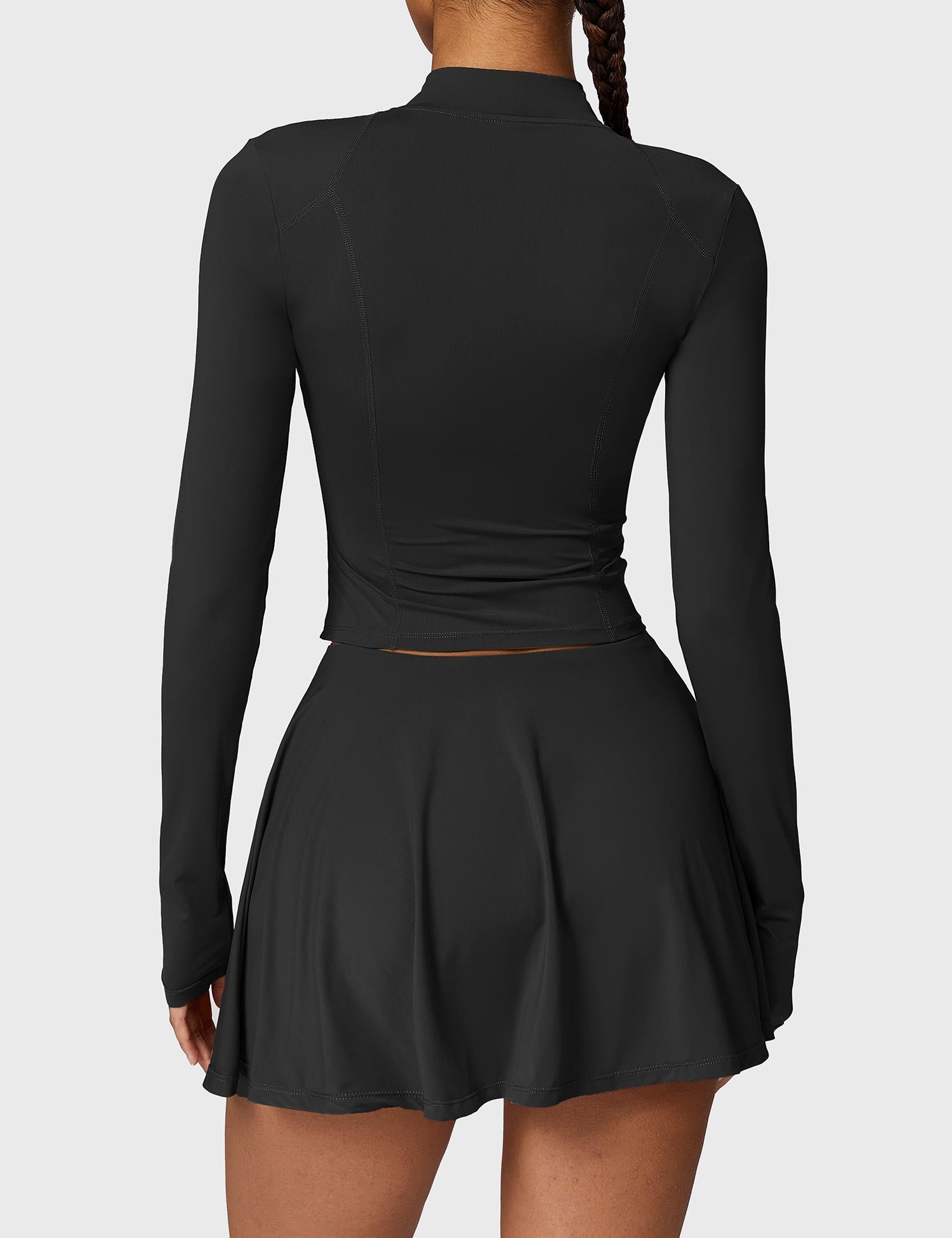 YGLEO Long Sleeve Tennis Skirt Sets