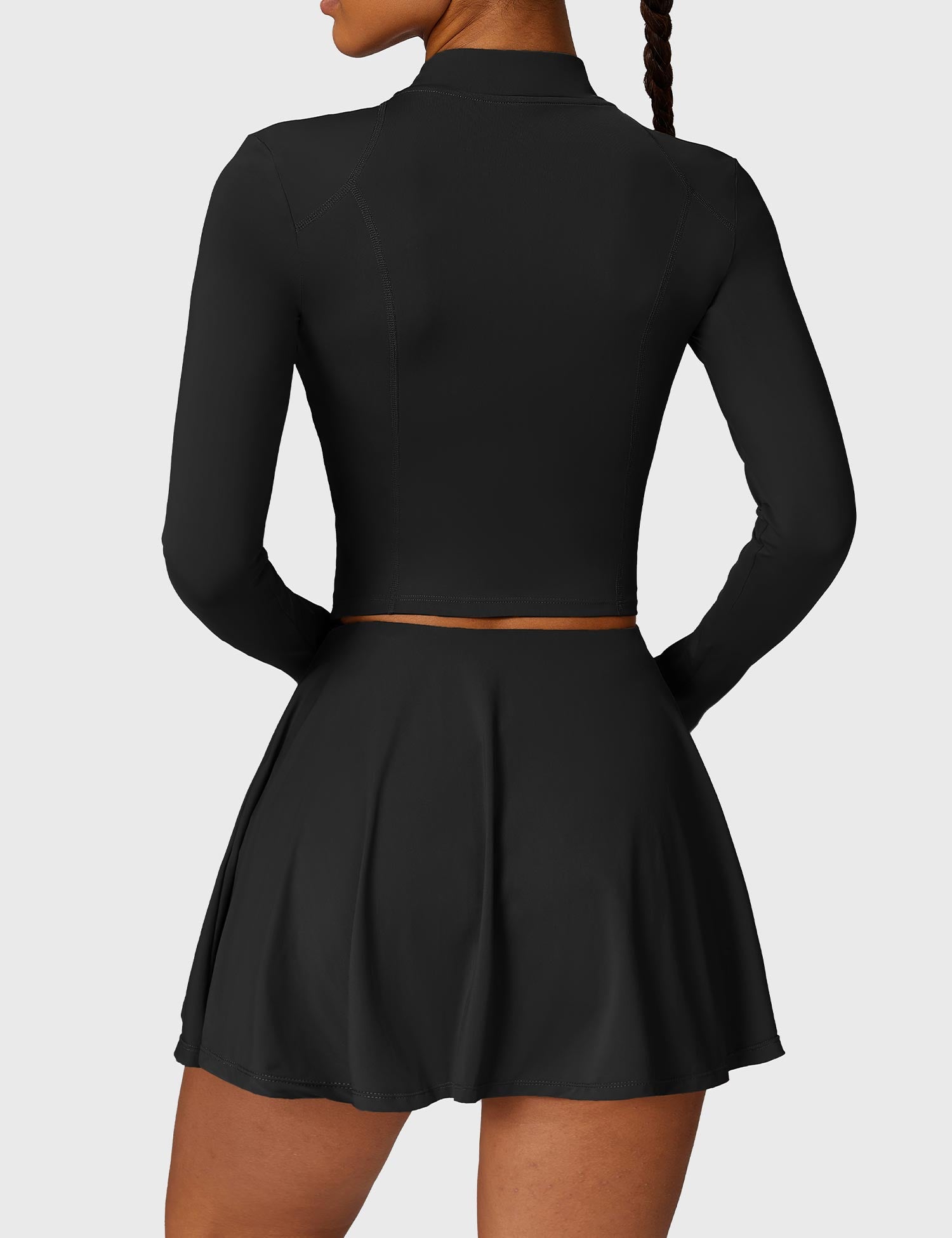 YGLEO Long Sleeve Tennis Skirt Sets