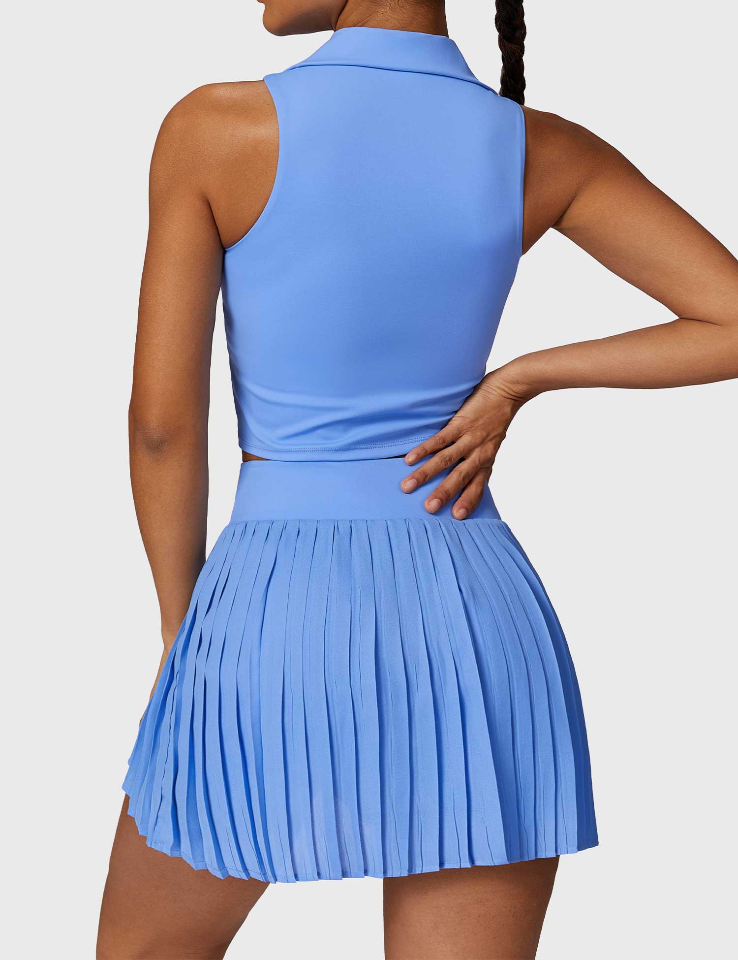 YGLEO Crop Top Tennis Skirt Sets