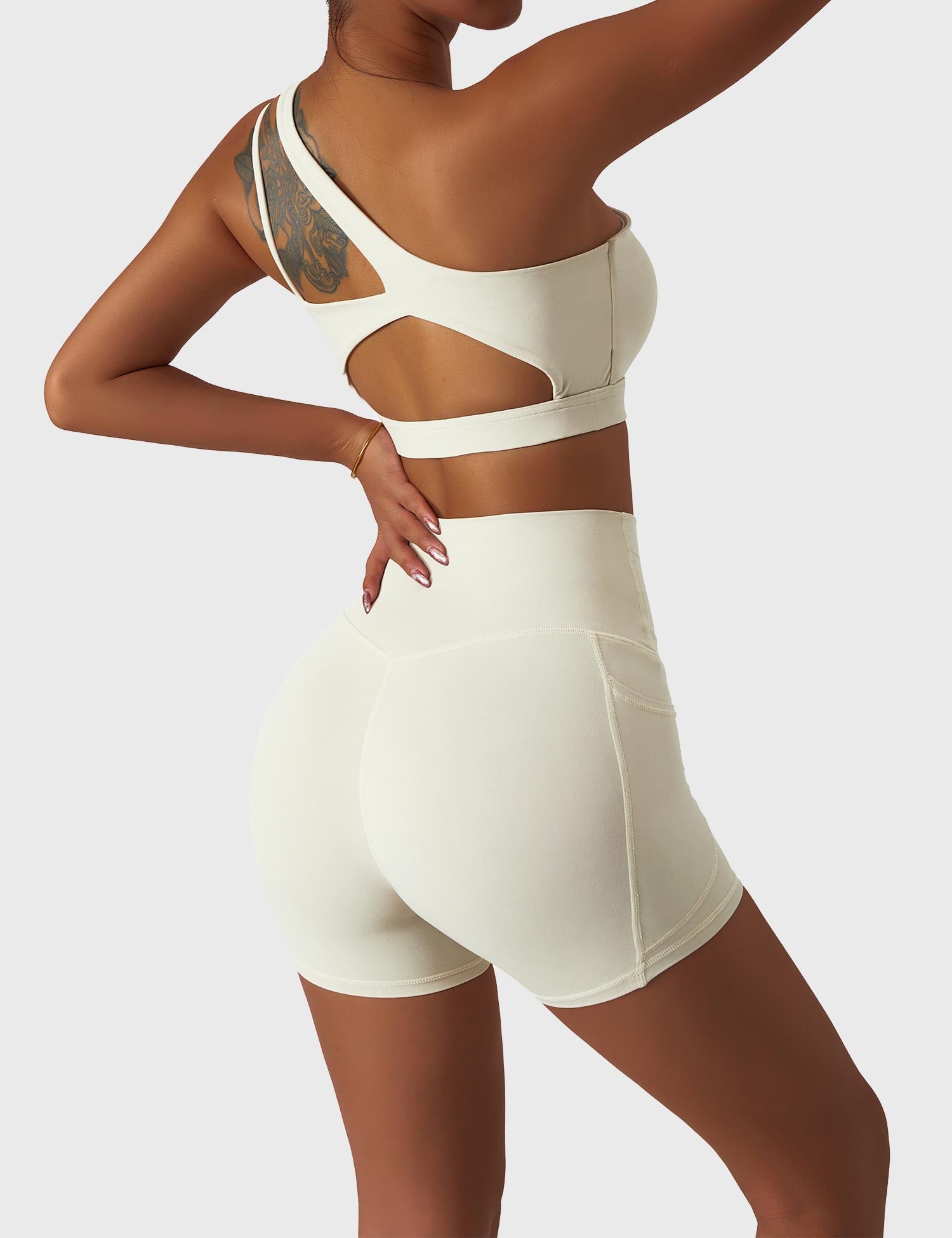 YGLEO One Shoulder Sports Set