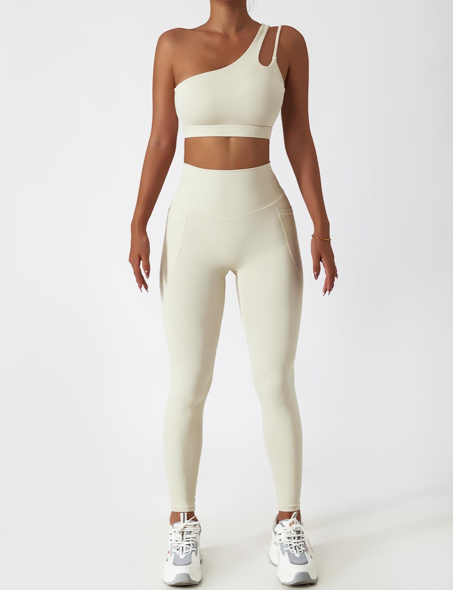 YGLEO One Shoulder Sports Set
