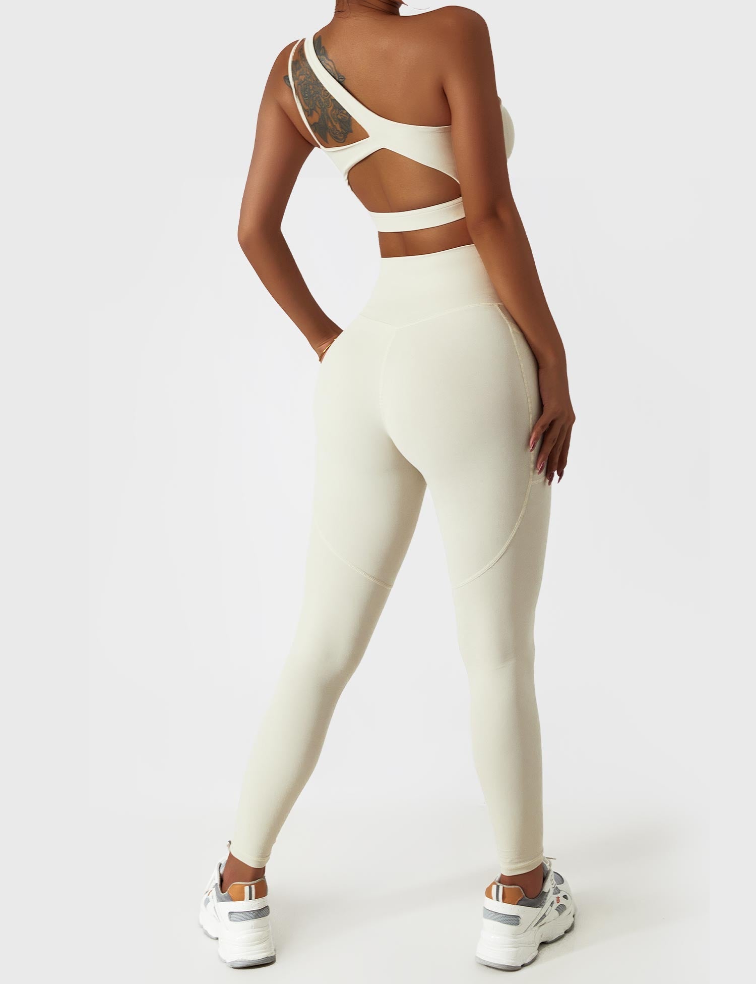 YGLEO One Shoulder Sports Set