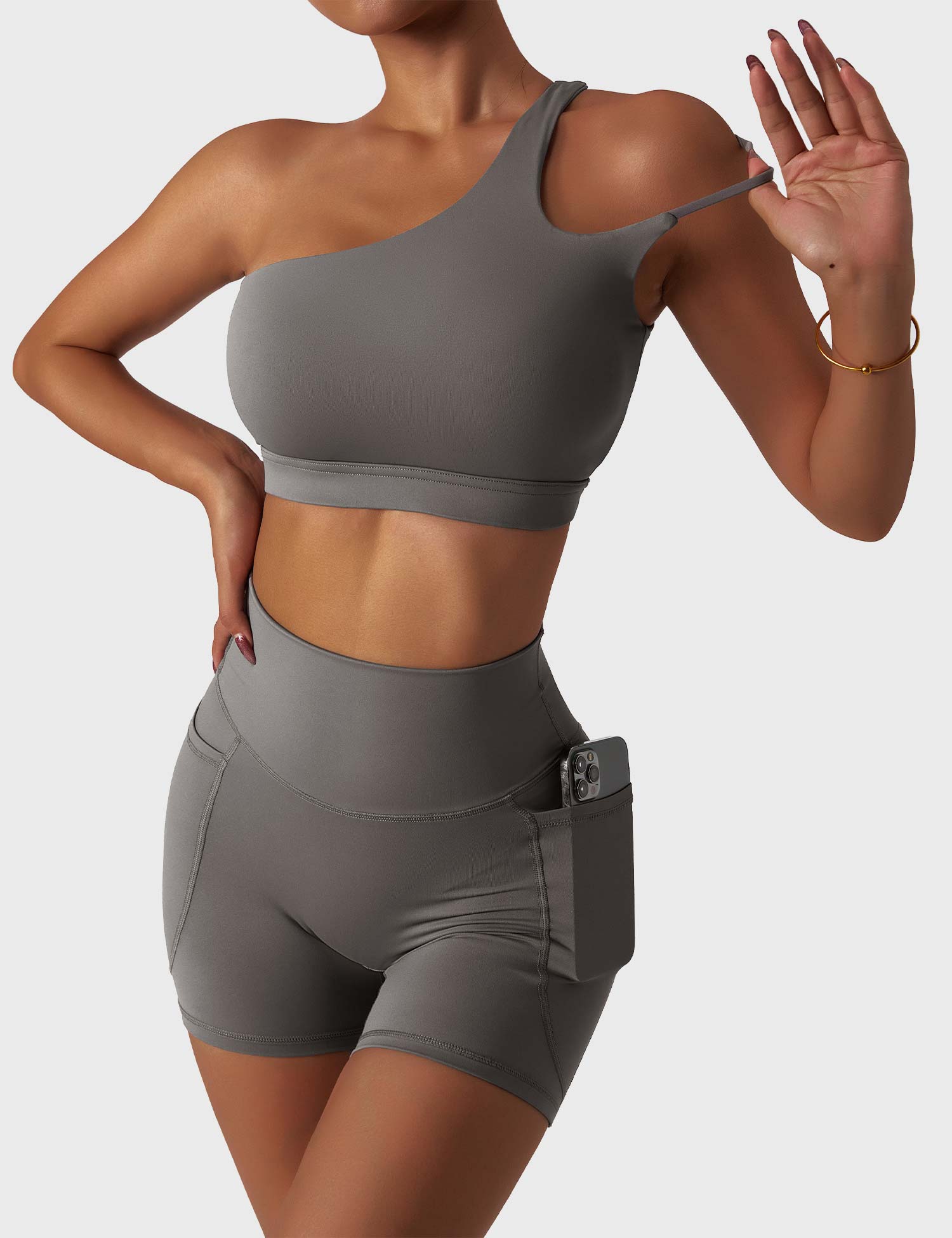 YGLEO One Shoulder Sports Set