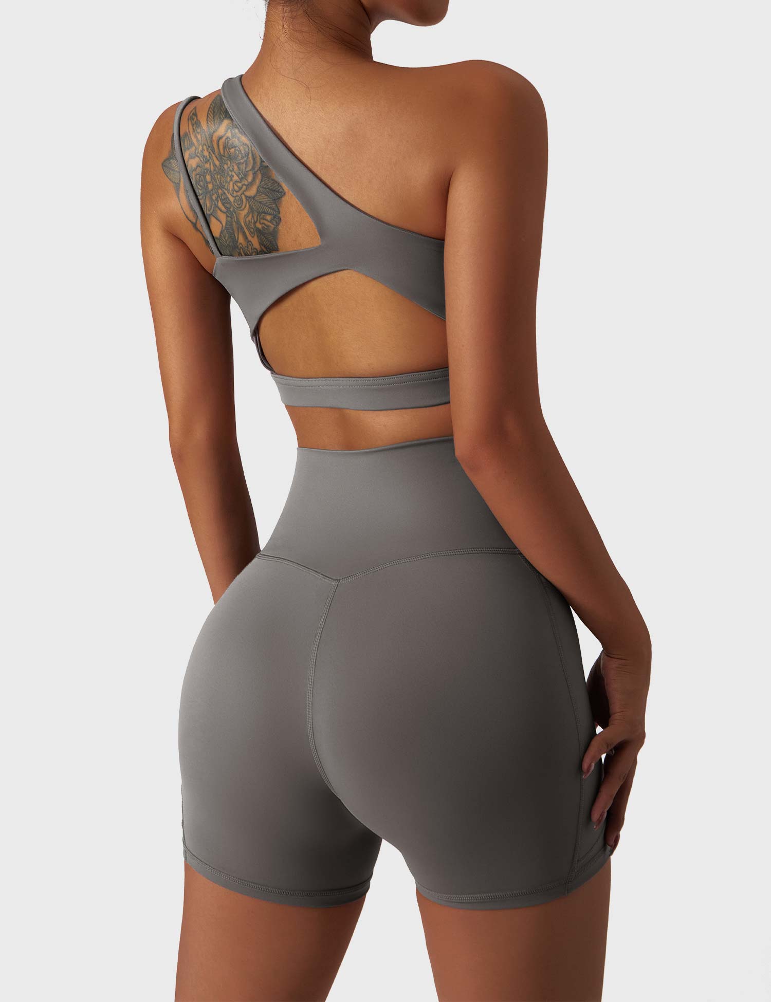 YGLEO One Shoulder Sports Set