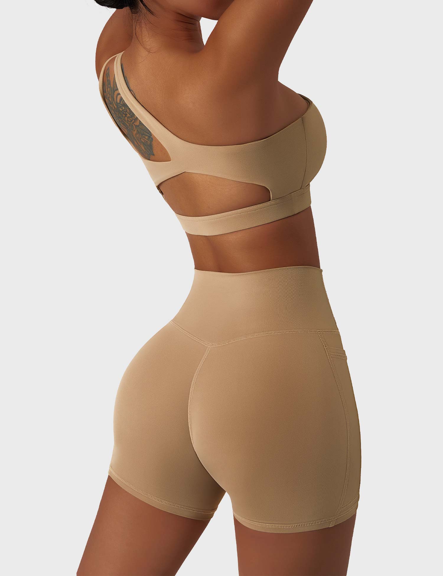 YGLEO One Shoulder Sports Set