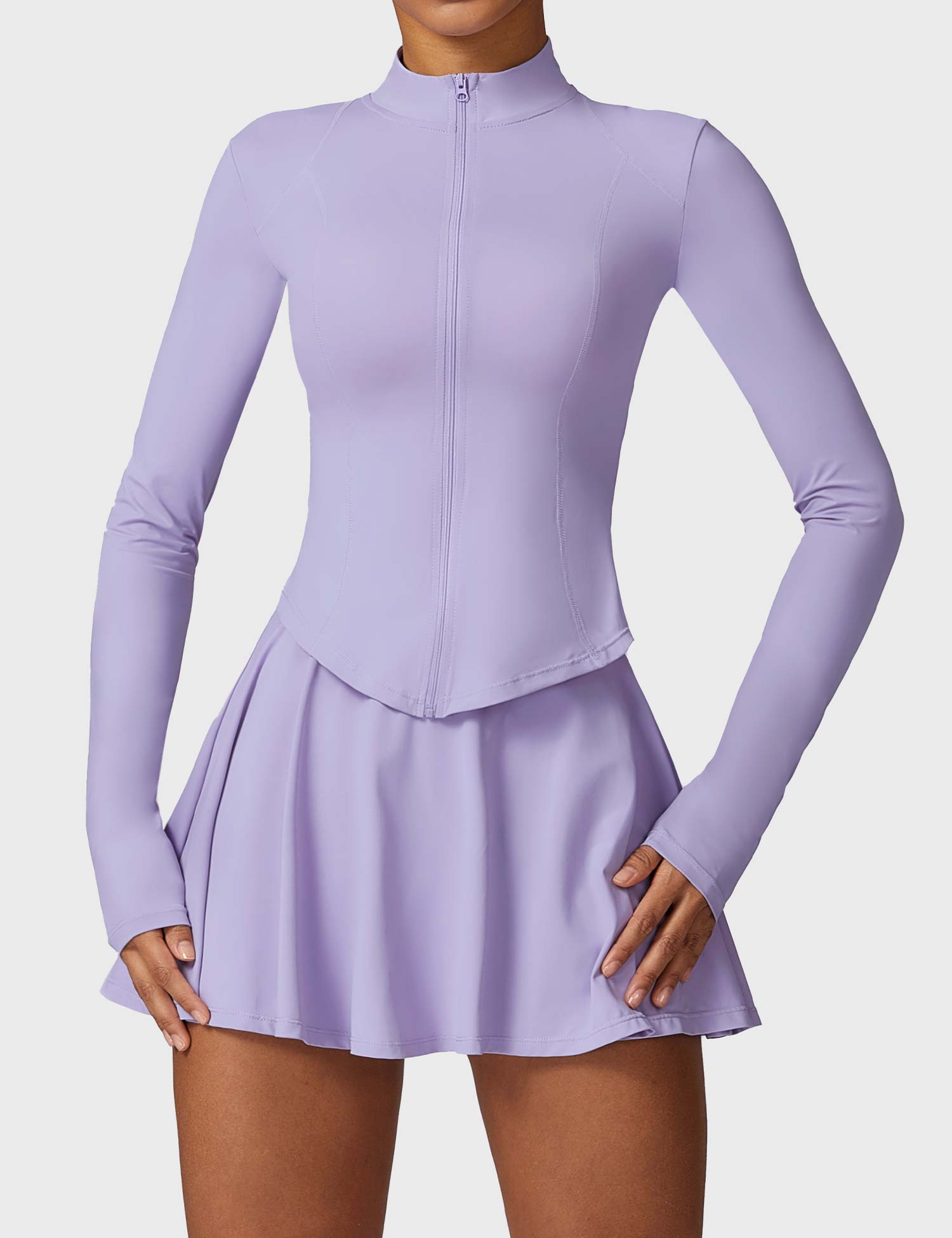 YGLEO Long Sleeve Tennis Skirt Sets