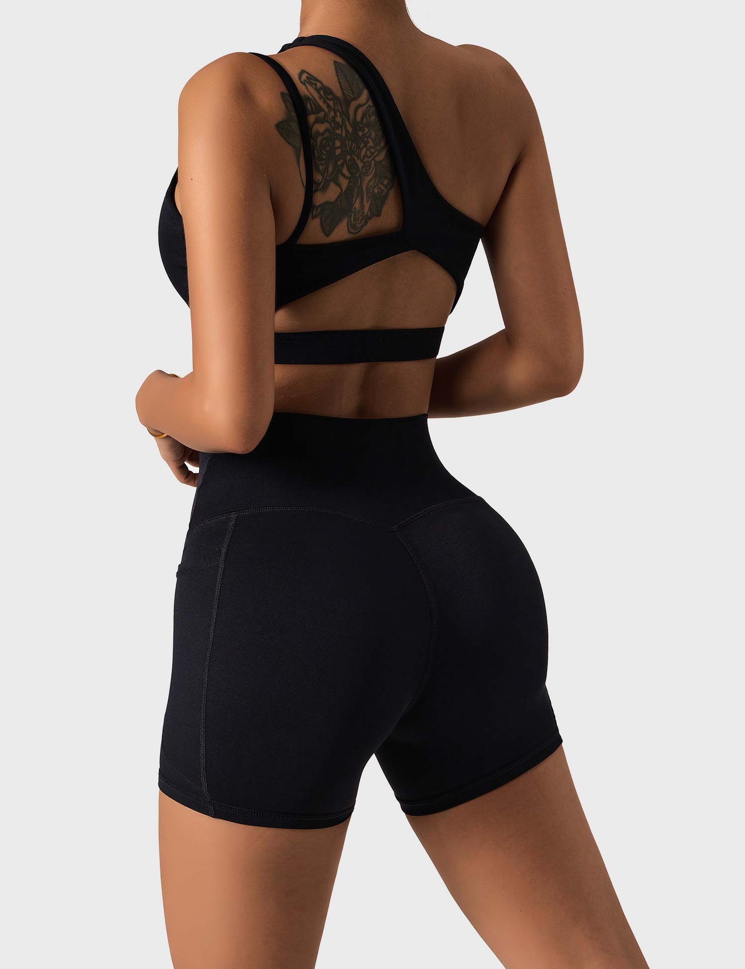 YGLEO One Shoulder Sports Set