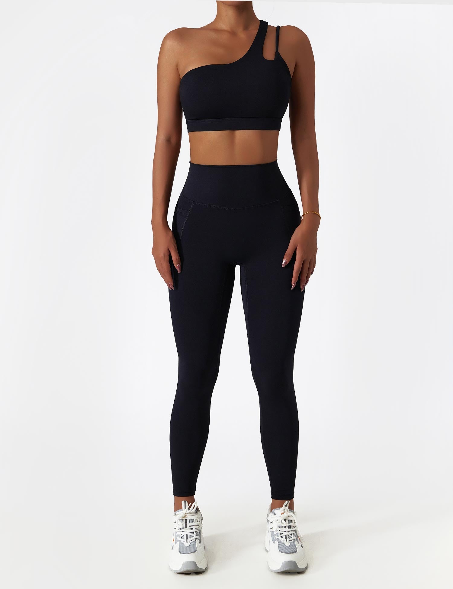 YGLEO One Shoulder Sports Set