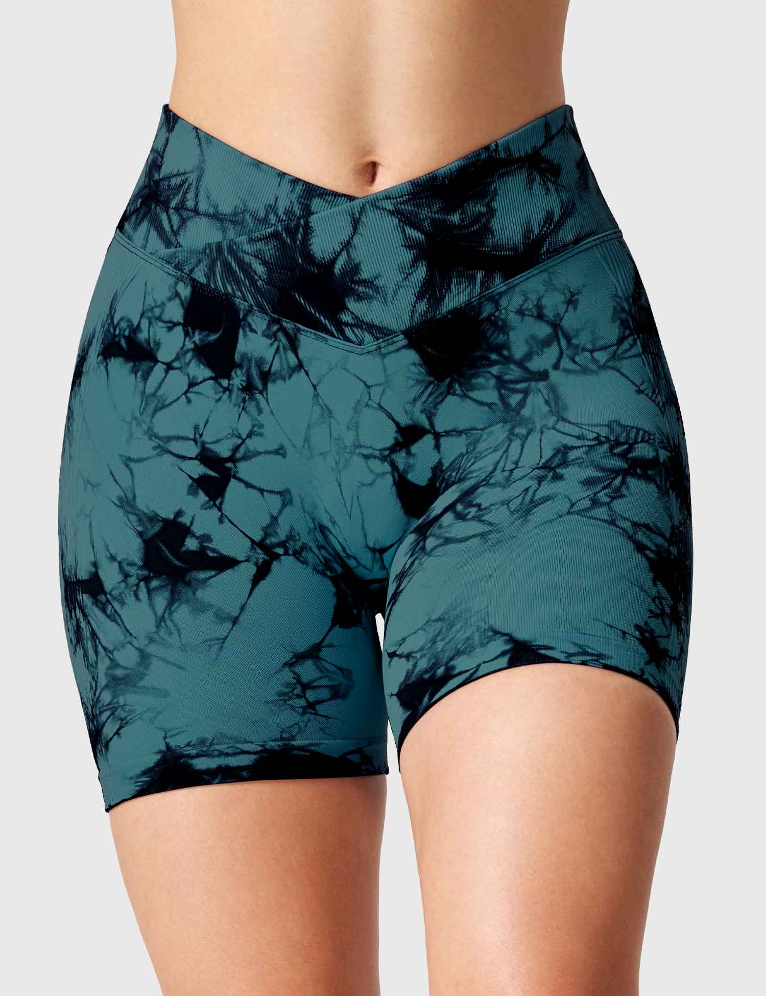 YGLEO V-Waistband Tie Dye Shorts