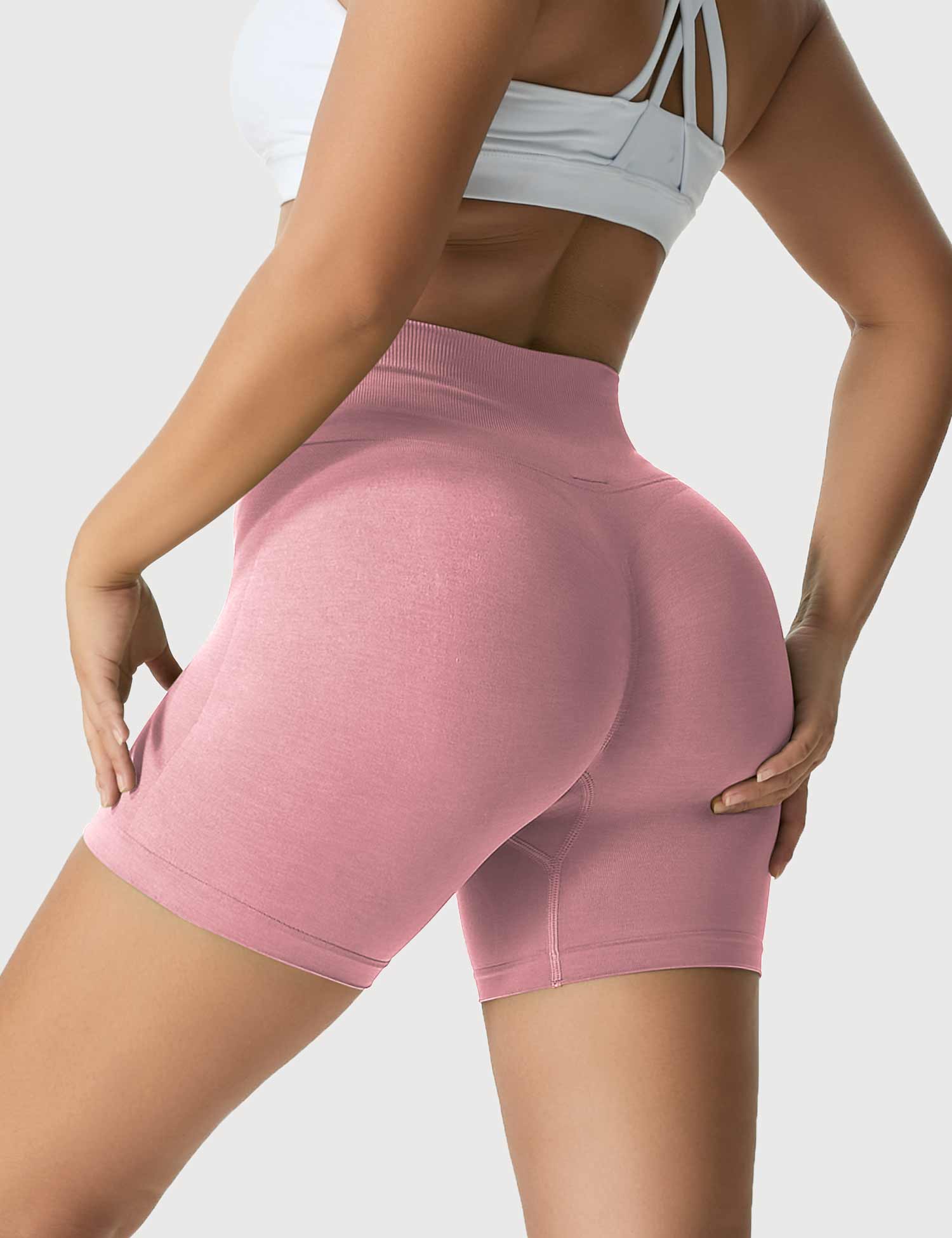 YGLEO Light Color Amplify Seamless Shorts