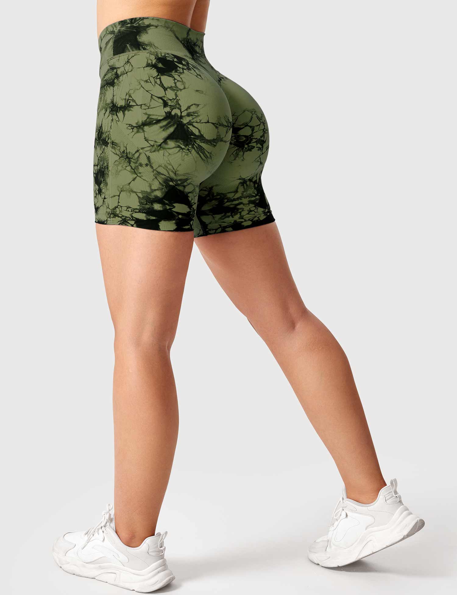 YGLEO V-Waistband Tie Dye Shorts