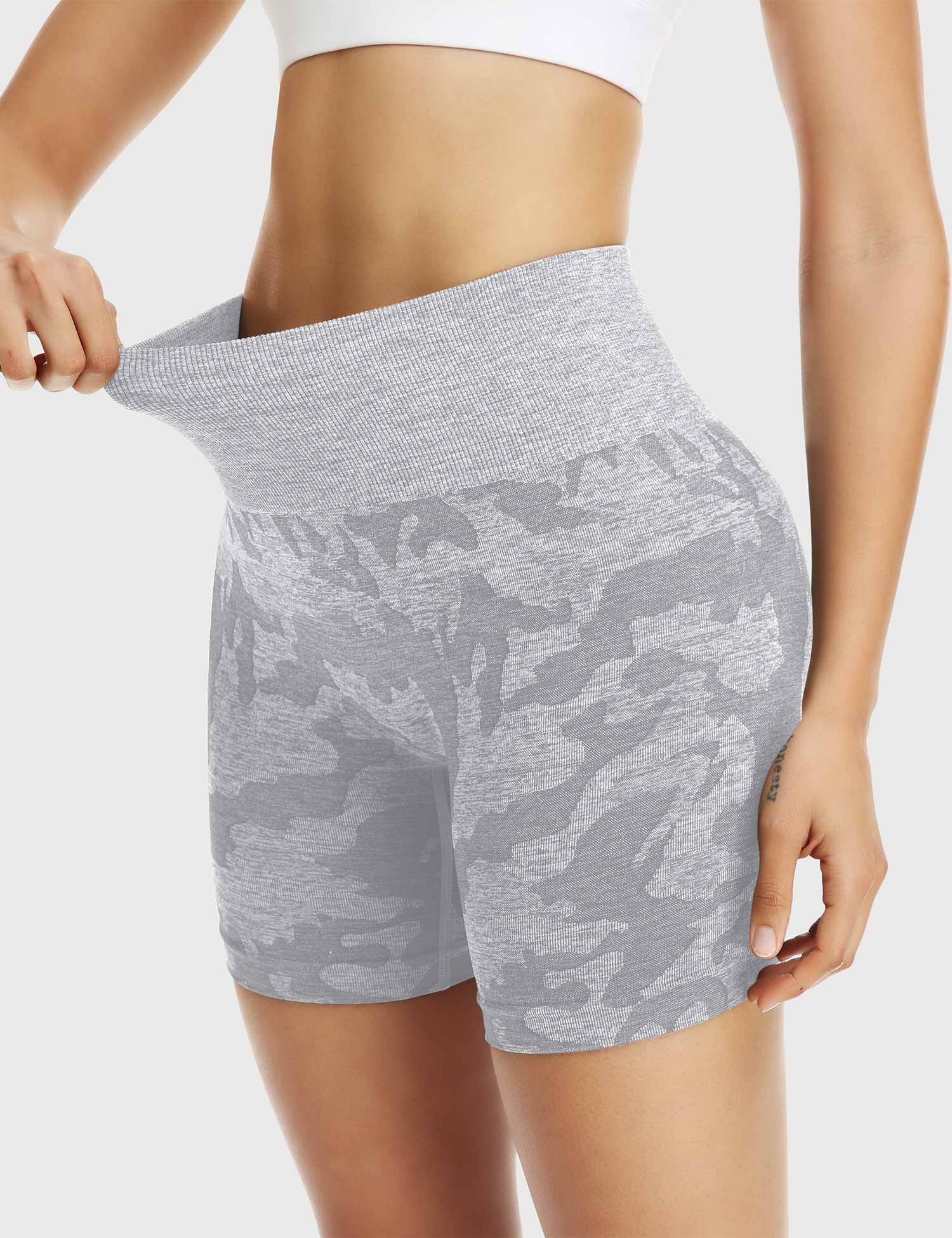YGLEO Camo Seamless Shorts