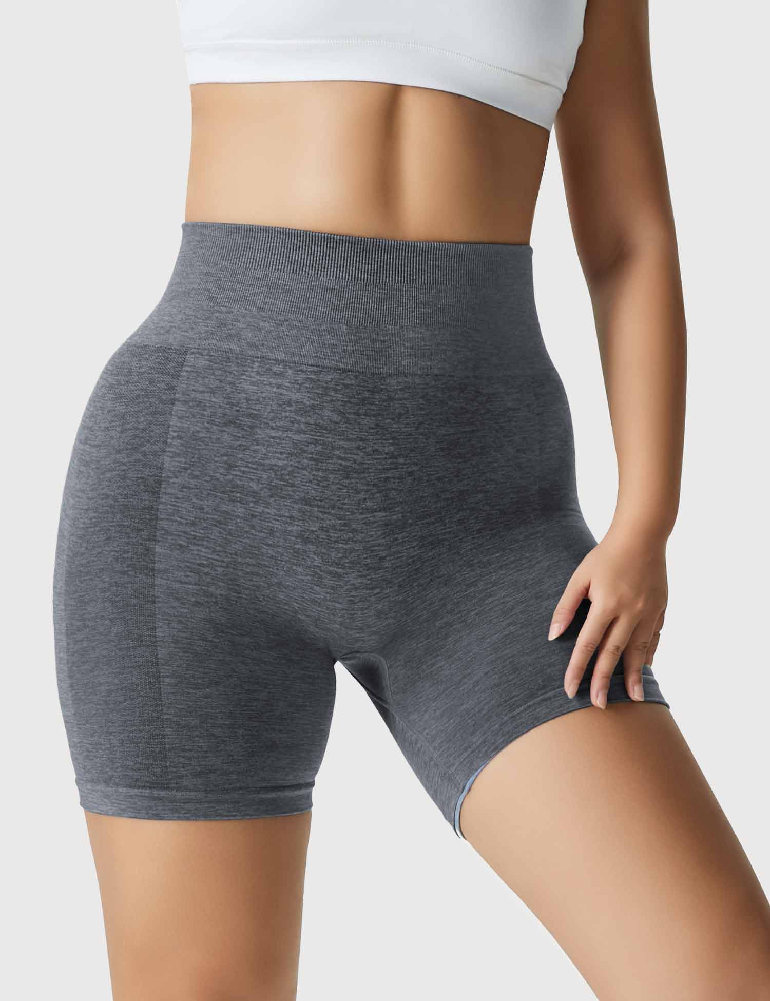 YGLEO Light Color Amplify Seamless Shorts