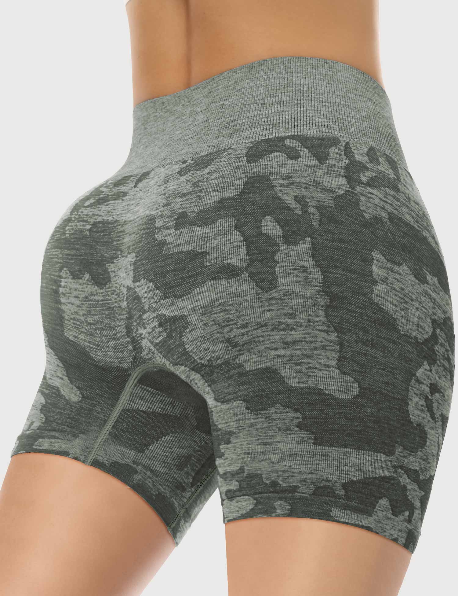 YGLEO Camo Seamless Shorts