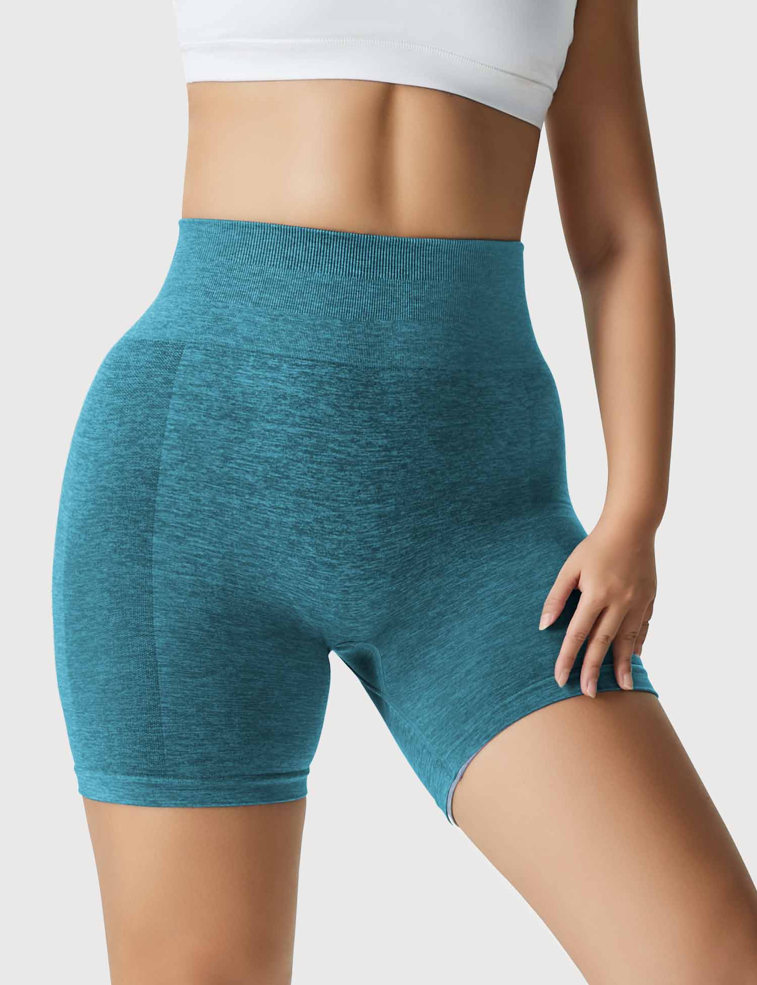 YGLEO Light Color Amplify Seamless Shorts