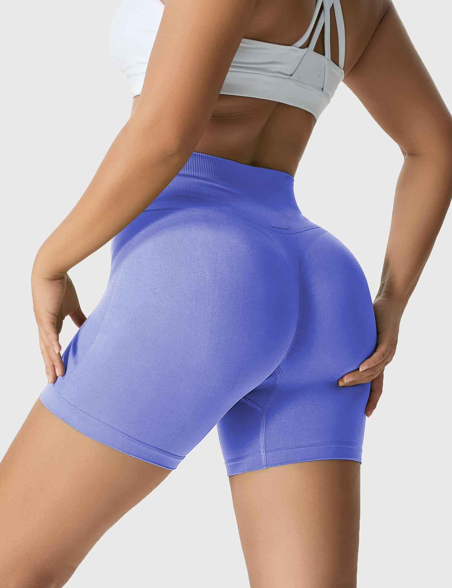 YGLEO Light Color Amplify Seamless Shorts
