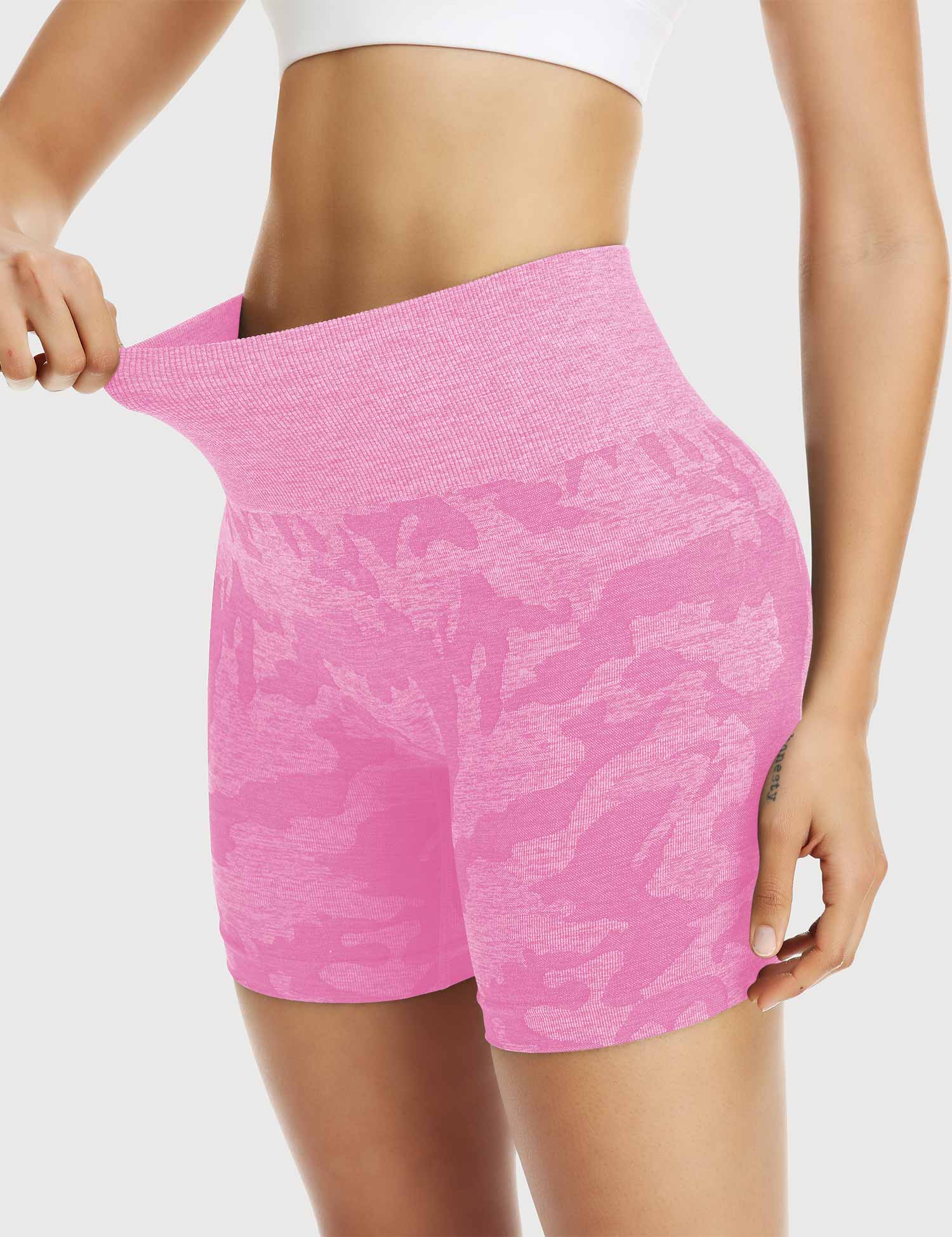 YGLEO Camo Seamless Shorts