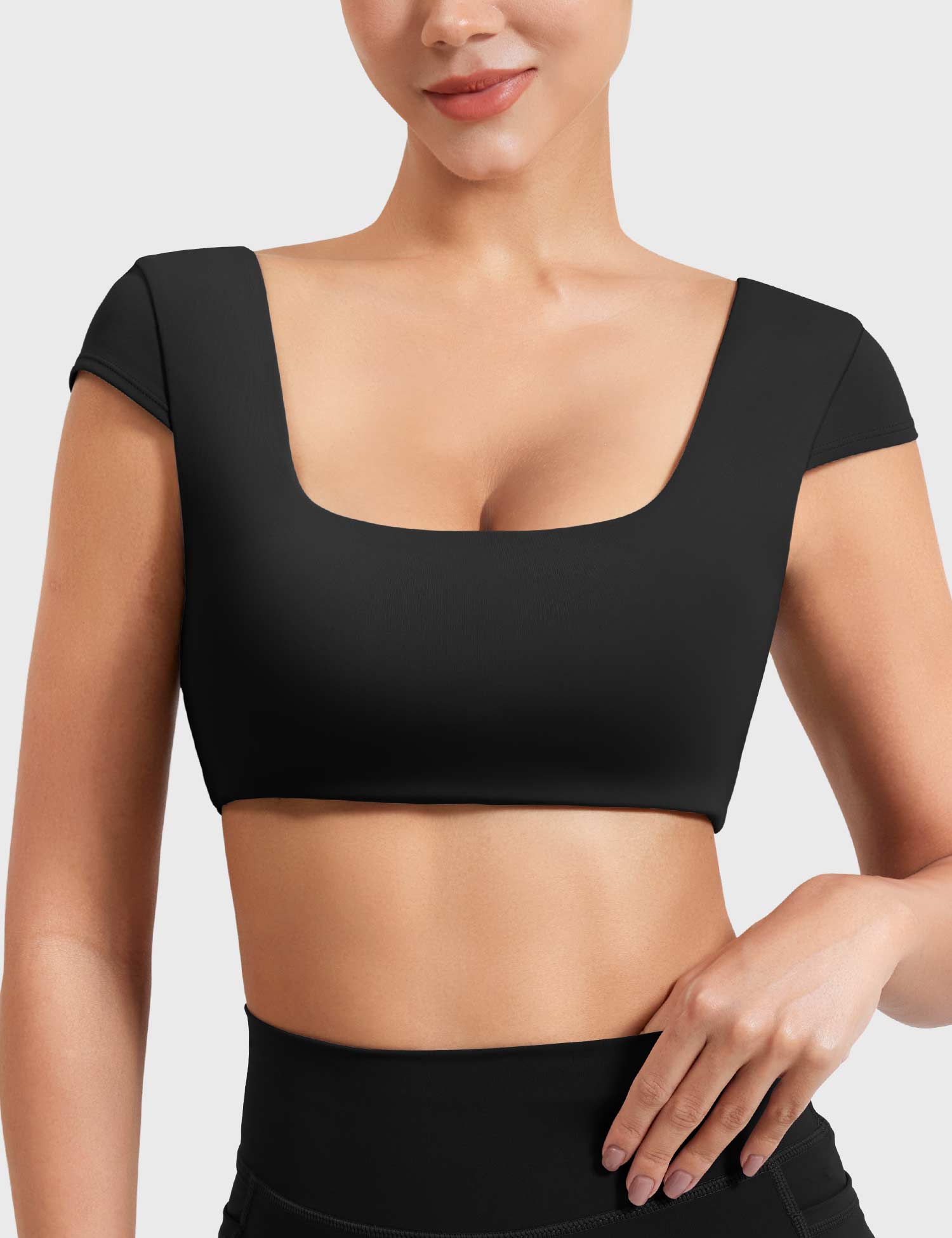 YGLEO Slice Open Back Crop Top