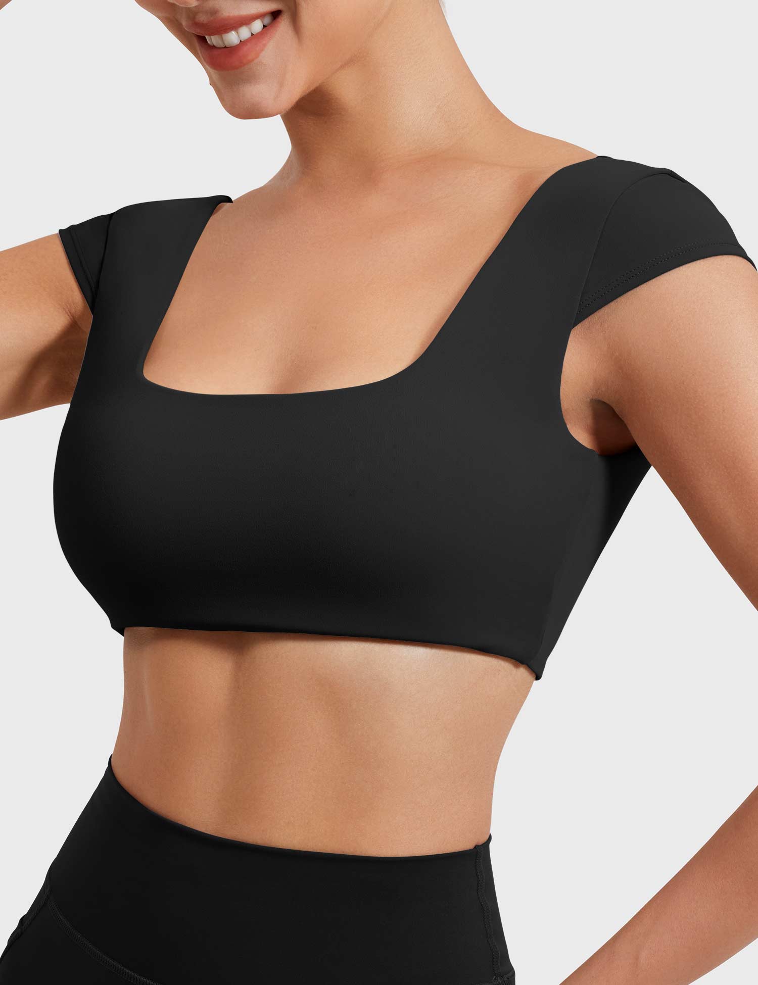 YGLEO Slice Open Back Crop Top