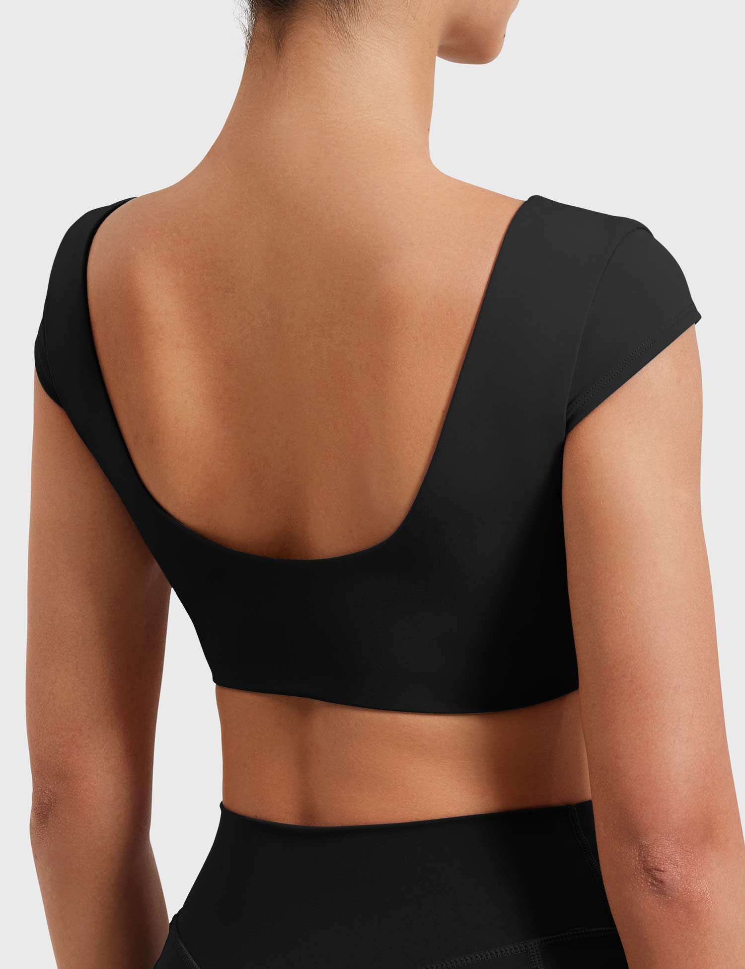 YGLEO Slice Open Back Crop Top