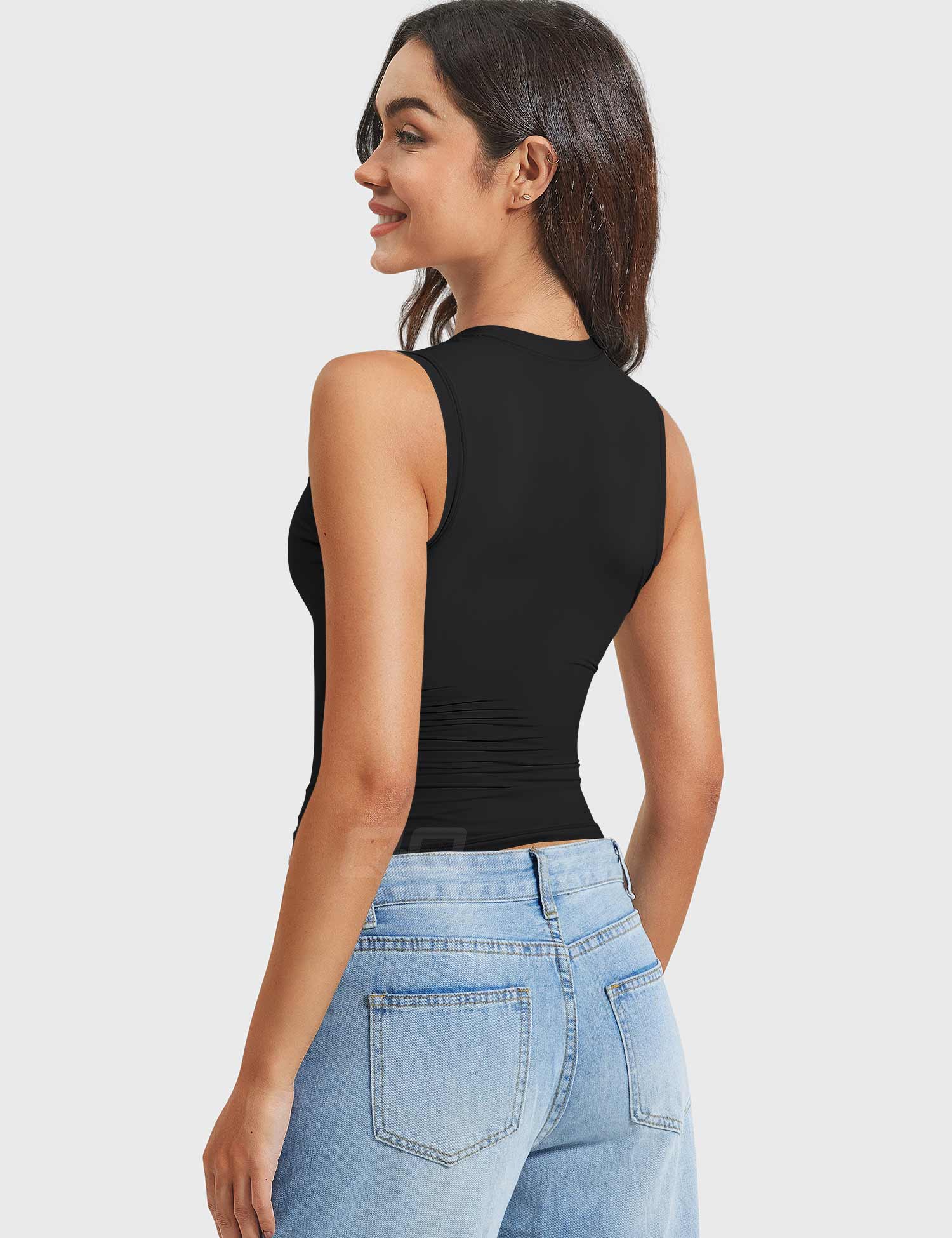 YGLEO Sweeney Mock Neck Tank