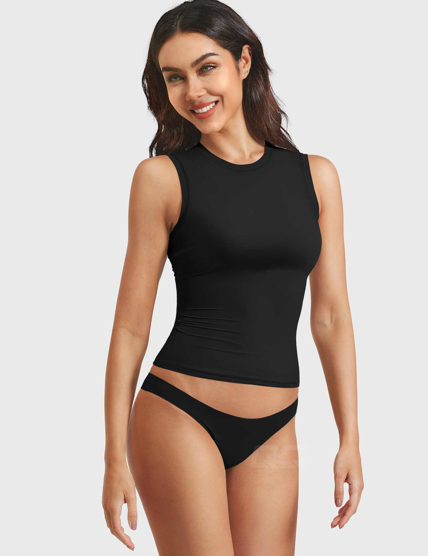 YGLEO Sweeney Mock Neck Tank