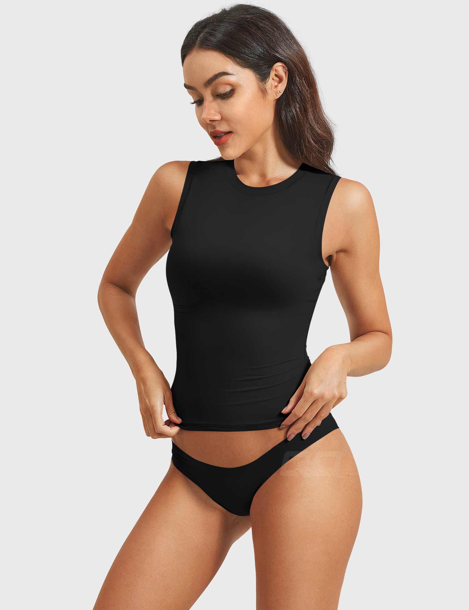 YGLEO Sweeney Mock Neck Tank