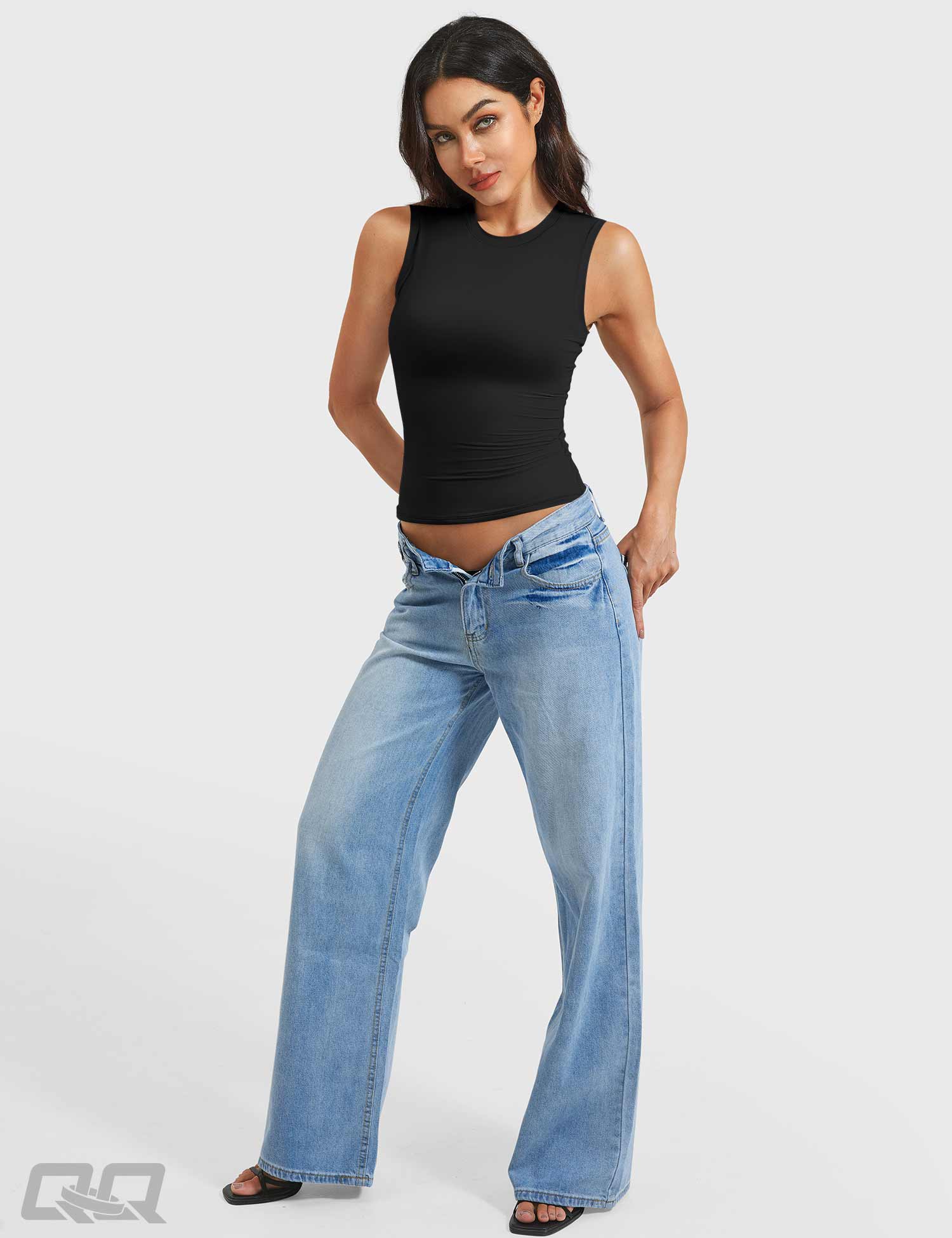 YGLEO Sweeney Mock Neck Tank