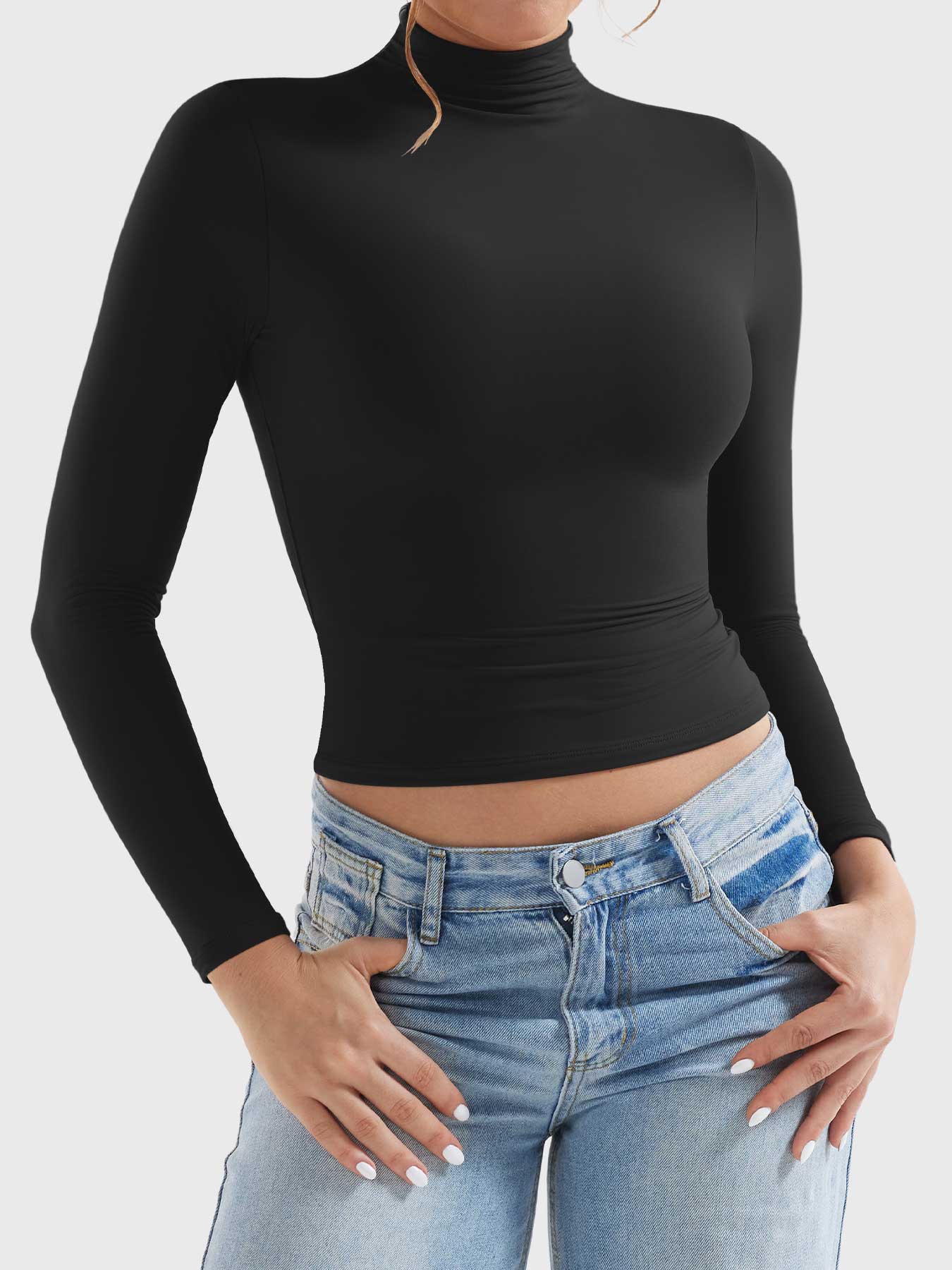 YGLEO Sariah Turtle Neck Long Sleeves Shirts