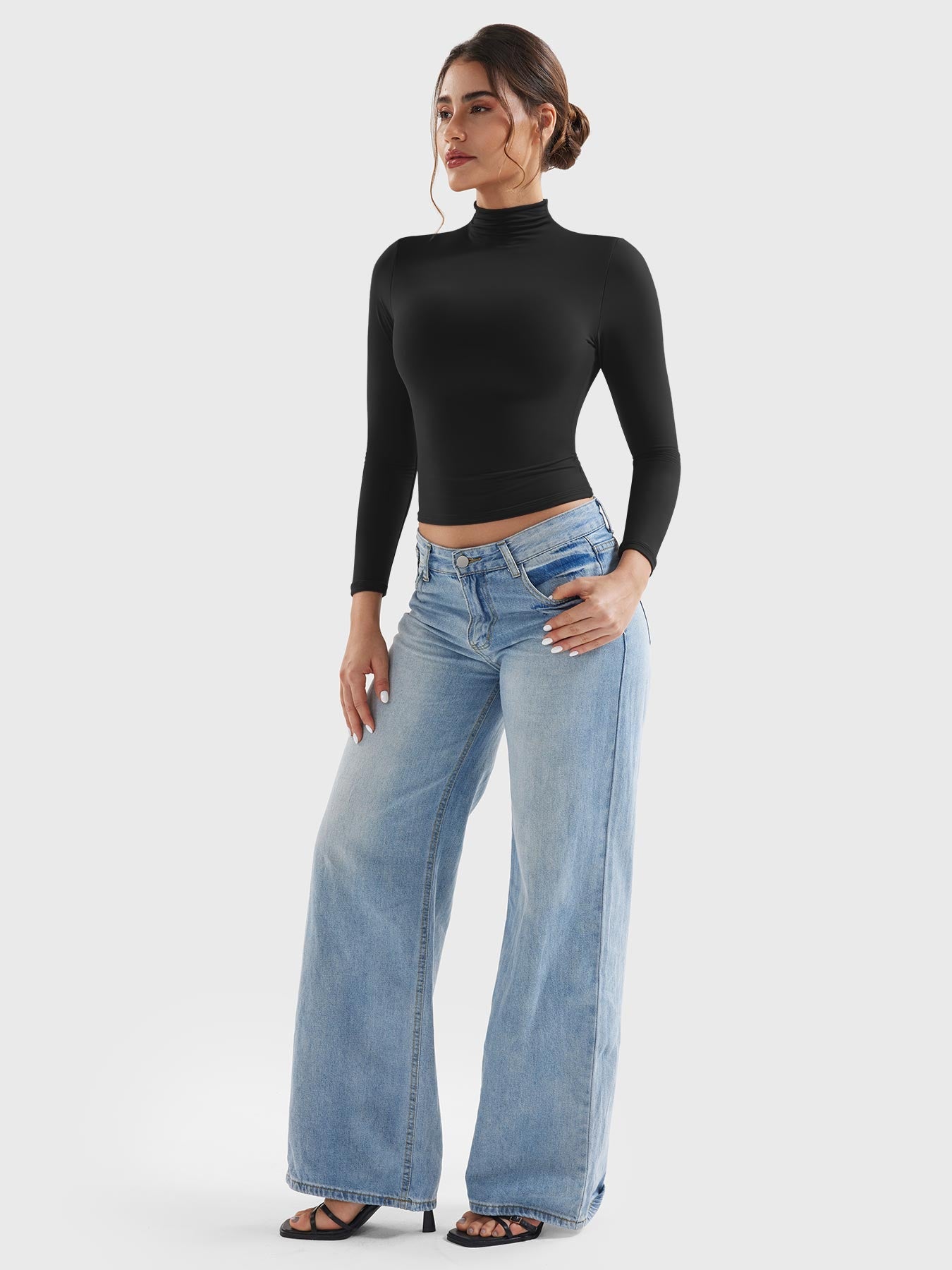 YGLEO Sariah Turtle Neck Long Sleeves Shirts