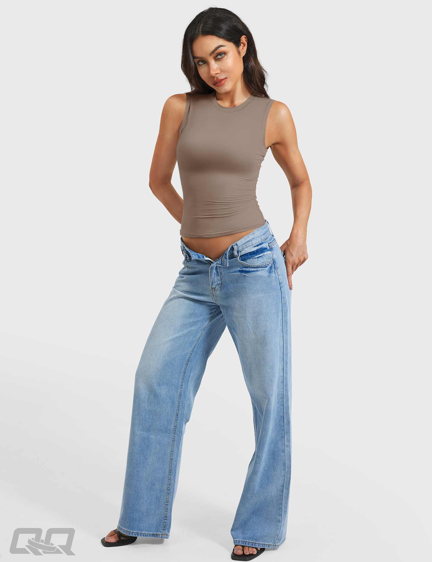 YGLEO Sweeney Mock Neck Tank