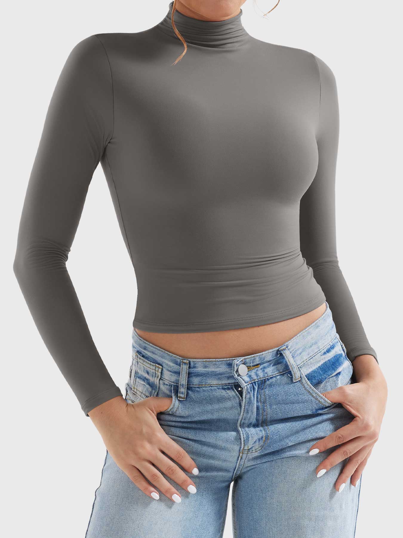 YGLEO Sariah Turtle Neck Long Sleeves Shirts