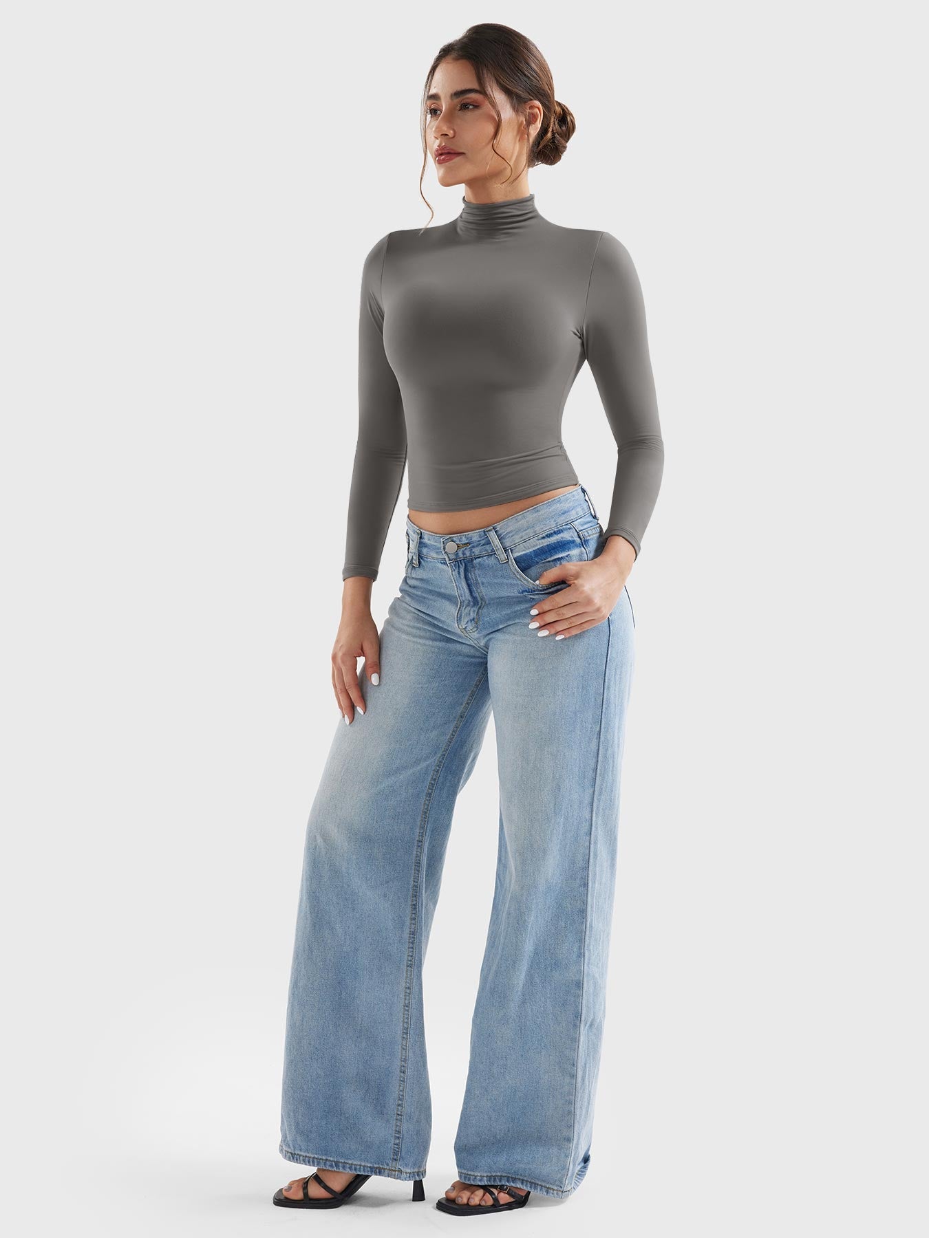 YGLEO Sariah Turtle Neck Long Sleeves Shirts