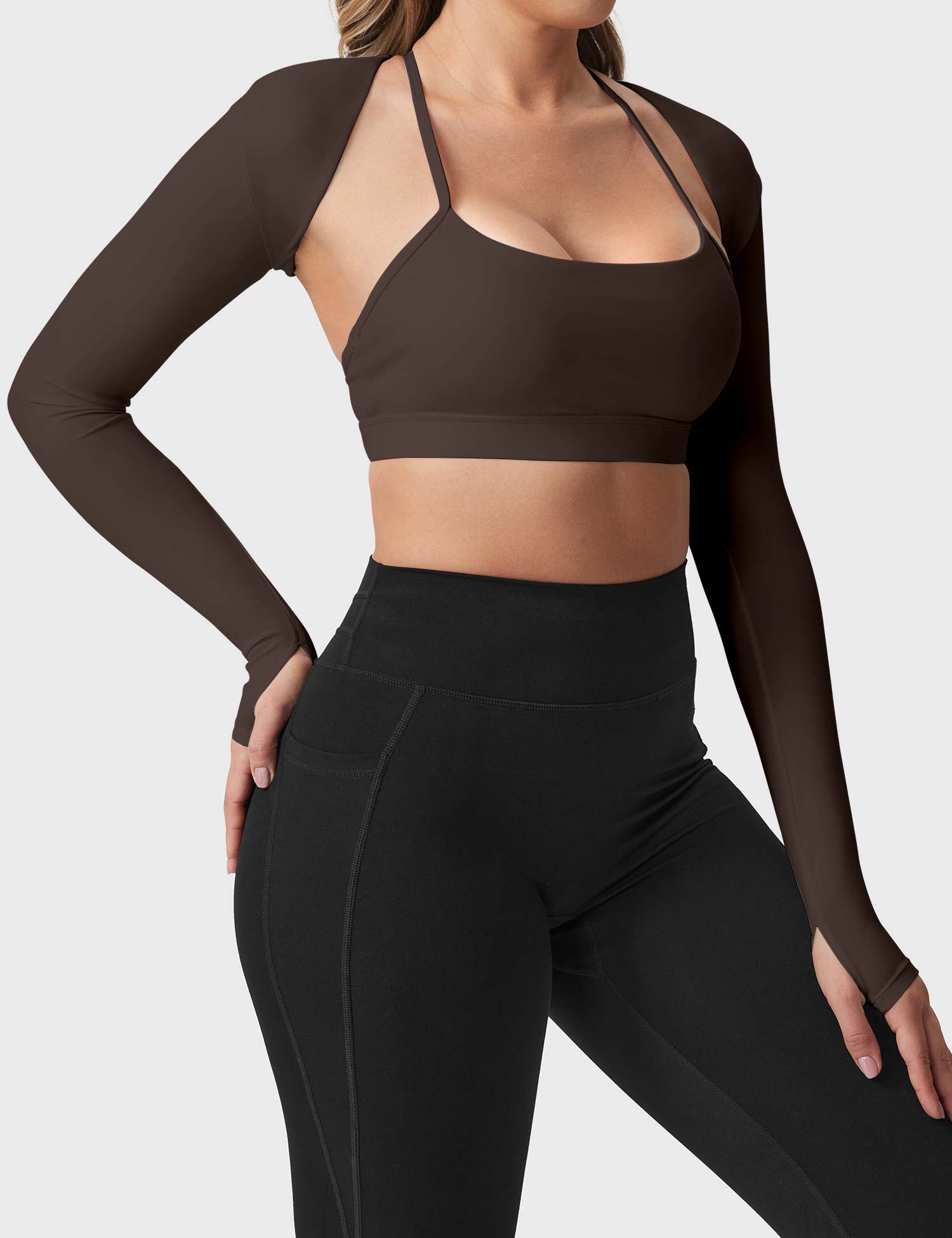 YGLEO Mini Long Sleeve Bolero Shrug