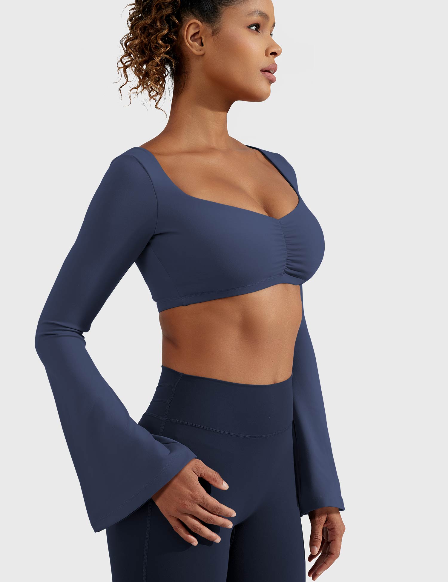 YGLEO Sweety Long Sleeves Crop Top