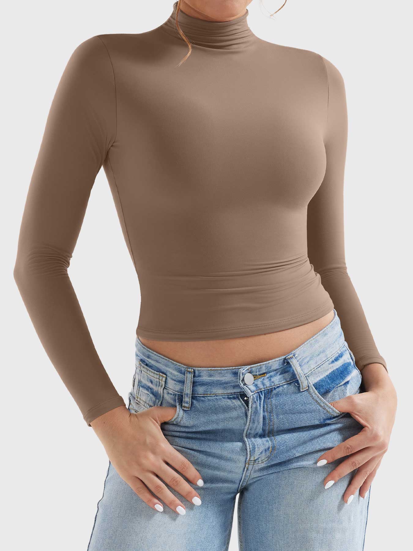 YGLEO Sariah Turtle Neck Long Sleeves Shirts