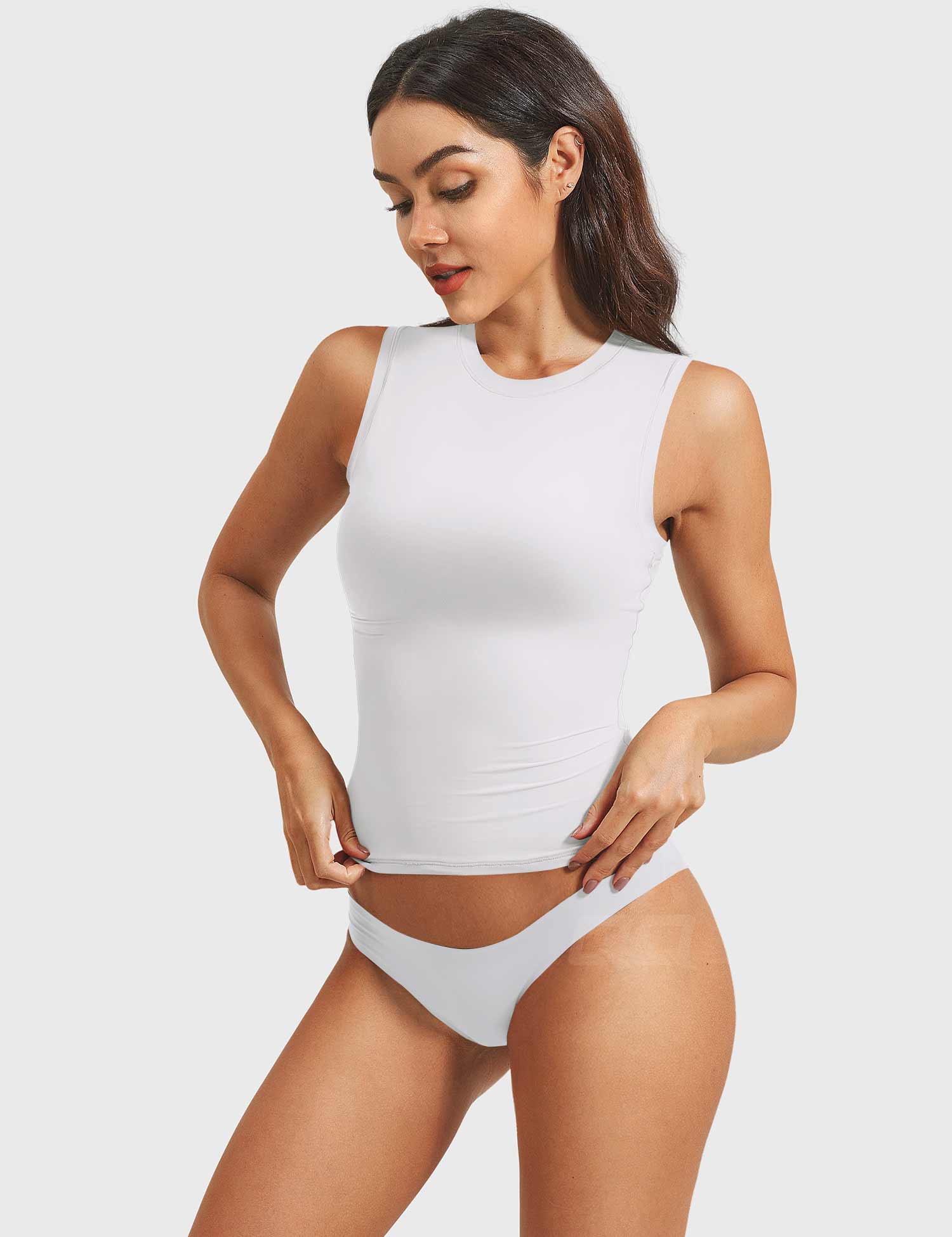 YGLEO Sweeney Mock Neck Tank