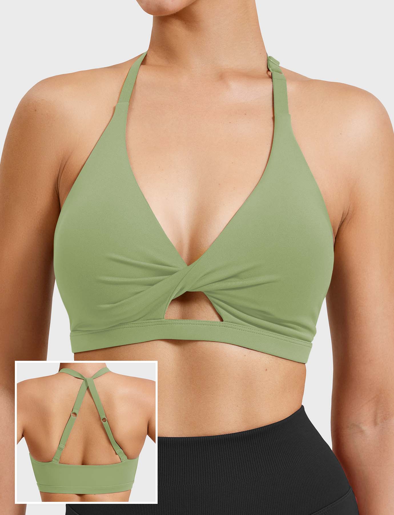 YGLEO Micaela Twist Front Sports Bra