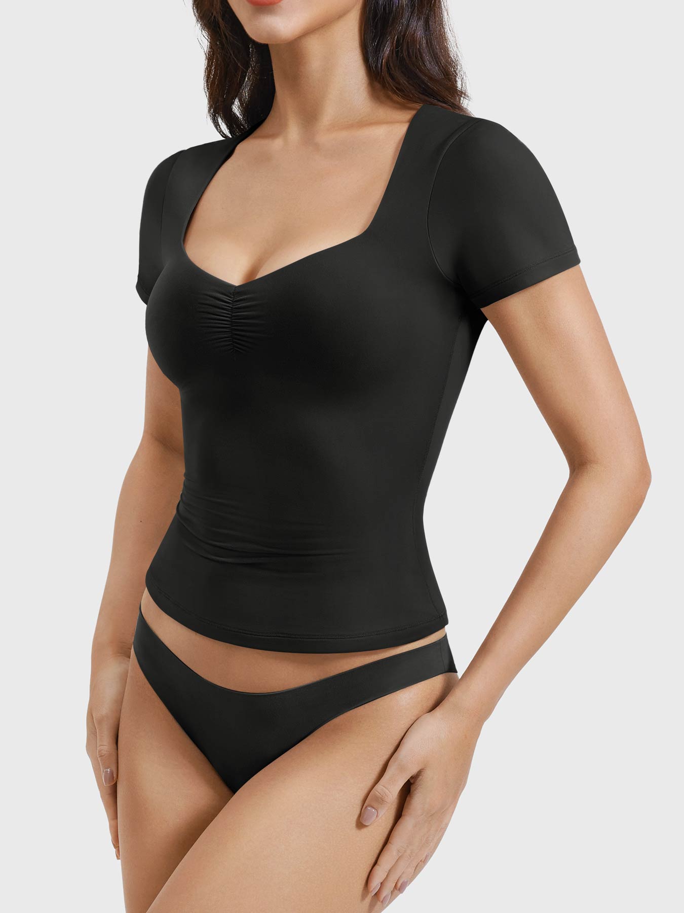 YGLEO Livia Sweetheart Neck Top